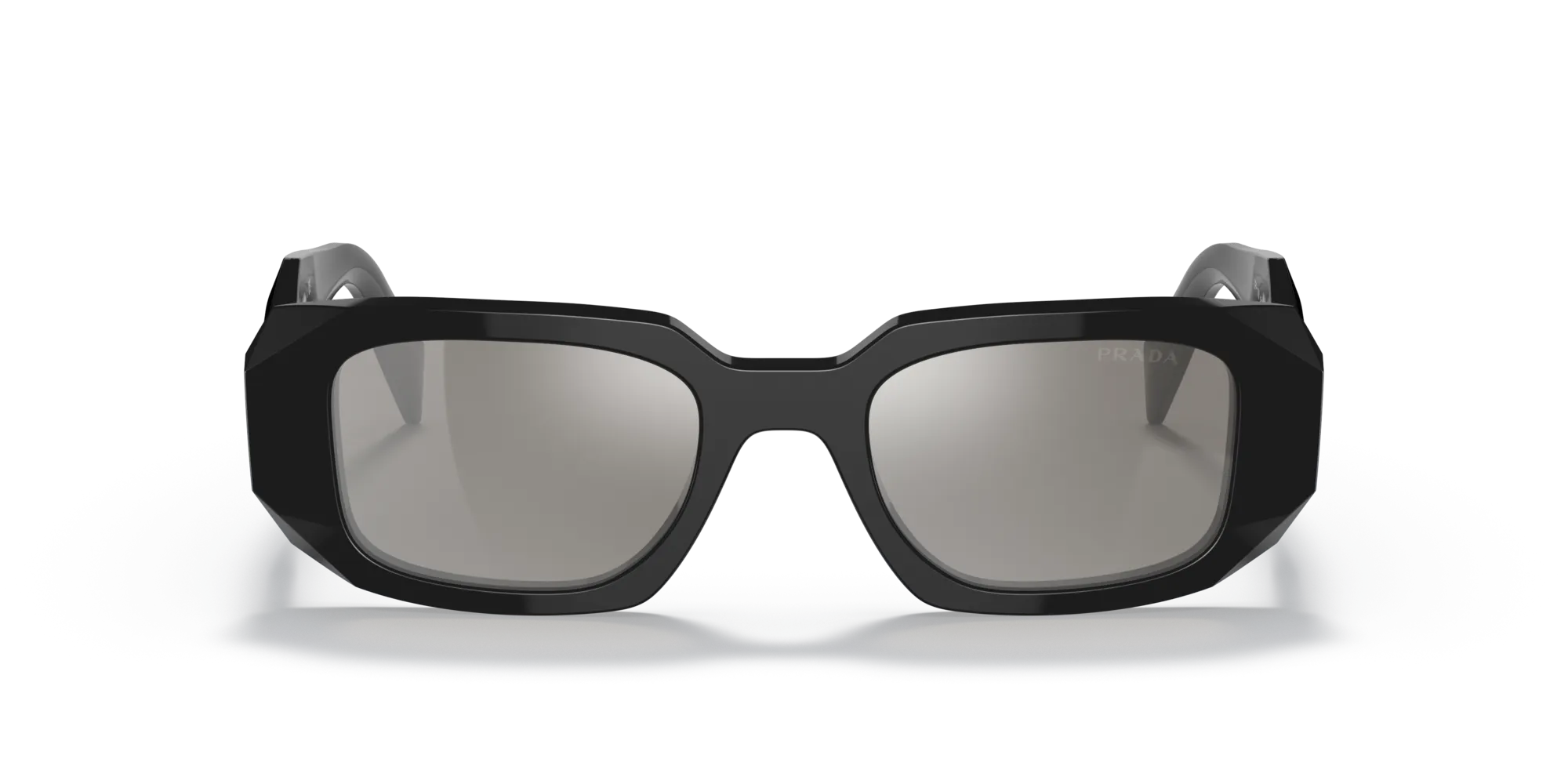 Prada PR 17WS 1AB2B0 Occhiali da sole Acetato Nero Grigio Squadrata Specchiate - immagine 3
