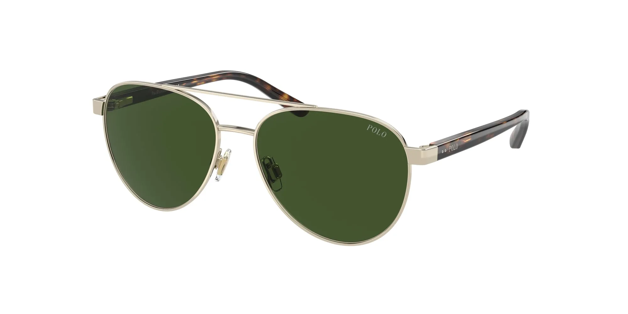 Polo Ralph Lauren PP9001 918971 Occhiali da sole Metallo Oro Verde Pilot Normale - immagine 1