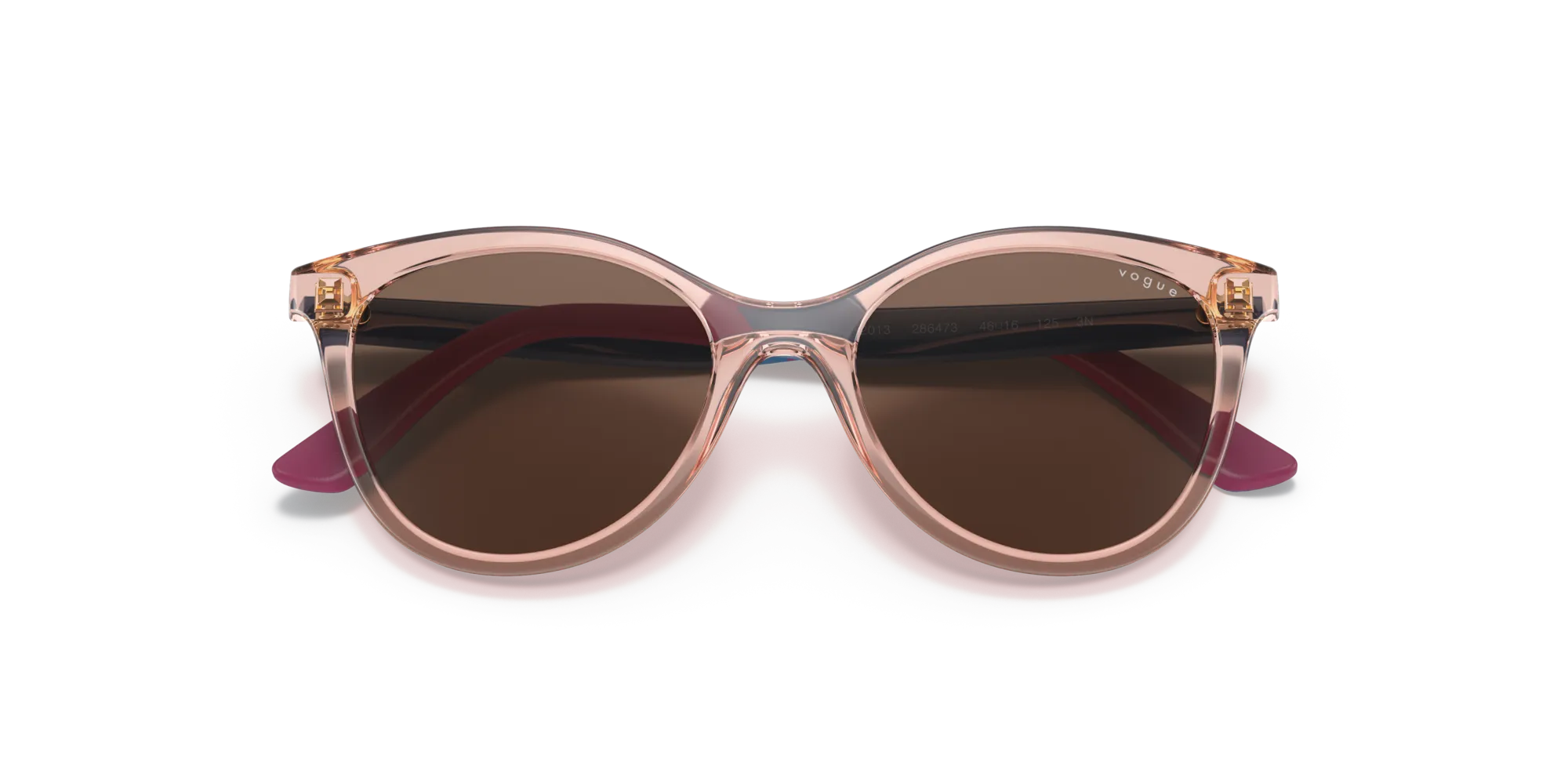 VOGUE EYEWEAR VJ2013 286473 Occhiali da sole Iniettato Rosa Marrone Farfalla Normale - immagine 2