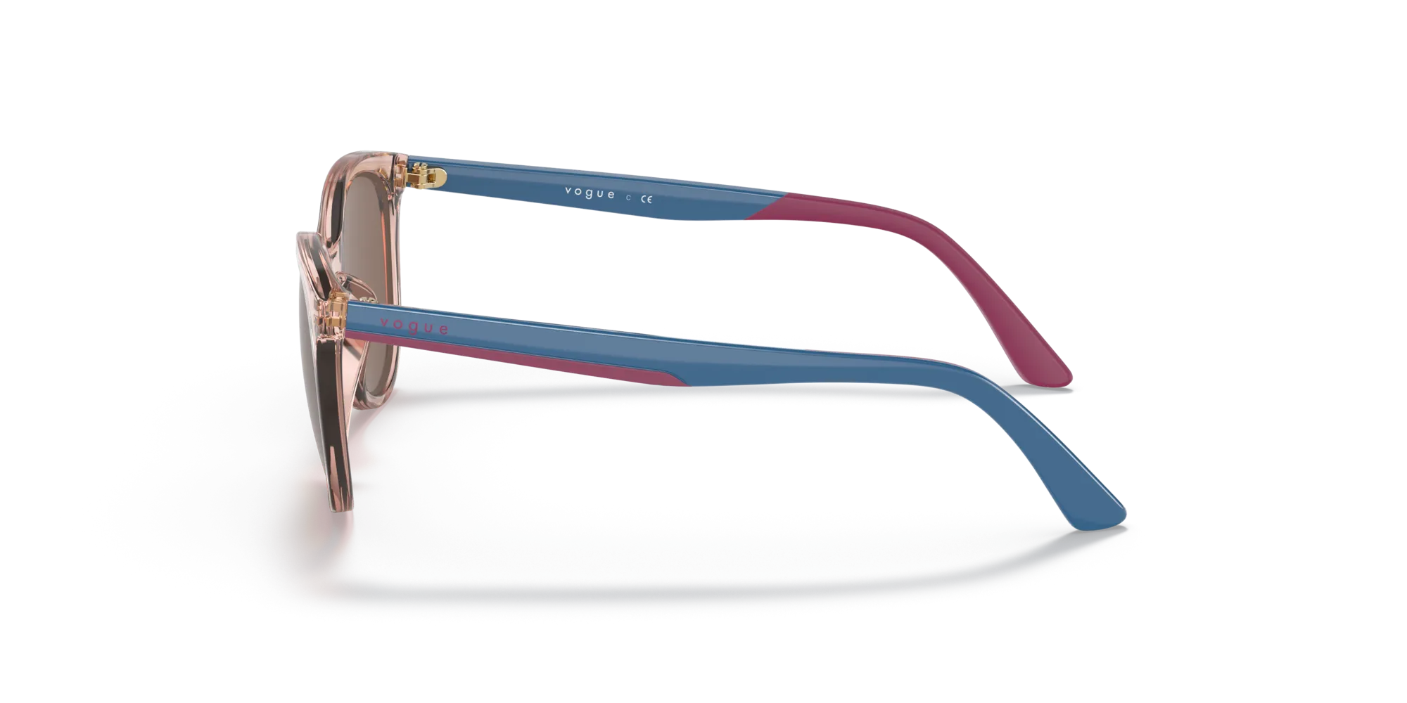 VOGUE EYEWEAR VJ2013 286473 Occhiali da sole Iniettato Rosa Marrone Farfalla Normale - immagine 4