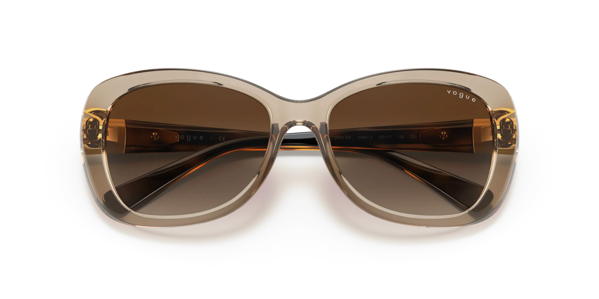 VOGUE EYEWEAR VO2943SB 299013 Occhiali da sole Iniettato Marrone Marrone Farfalla Normale Sfumato - immagine 2