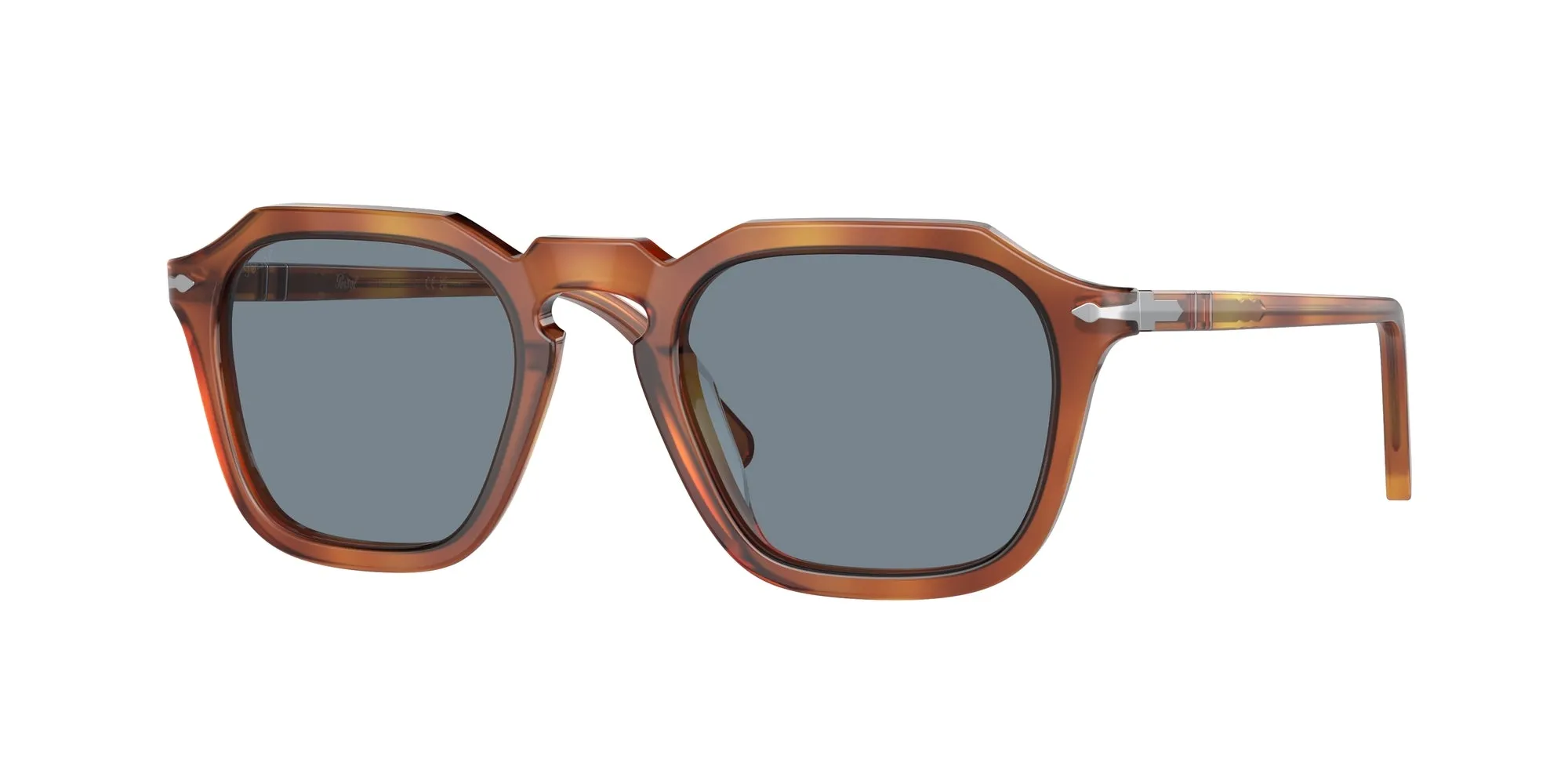 Persol PO3292S 96/56 Occhiali da sole Plastica Havana Blu Squadrata Normale - immagine 1