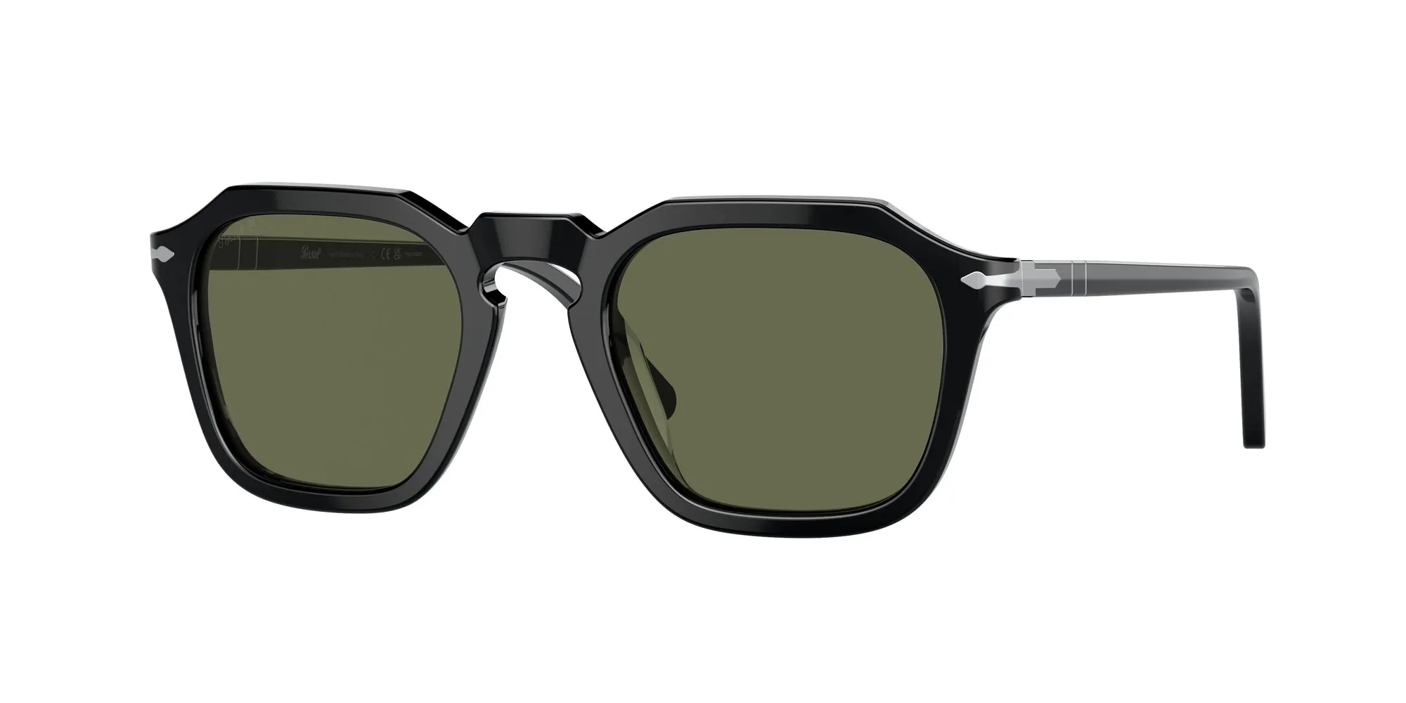 Persol PO3292S 95/58 Occhiali da sole Plastica Nero Verde Squadrata Polarizzata - immagine 1