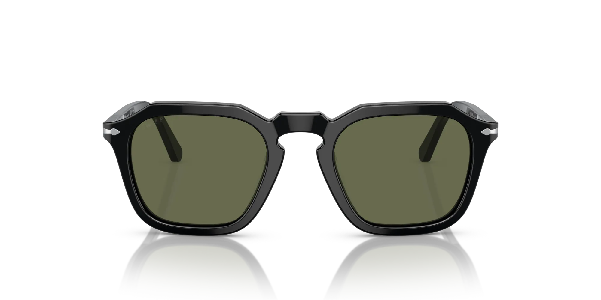 Persol PO3292S 95/58 Occhiali da sole Acetato Nero Verde Squadrata Polarizzata - immagine 3