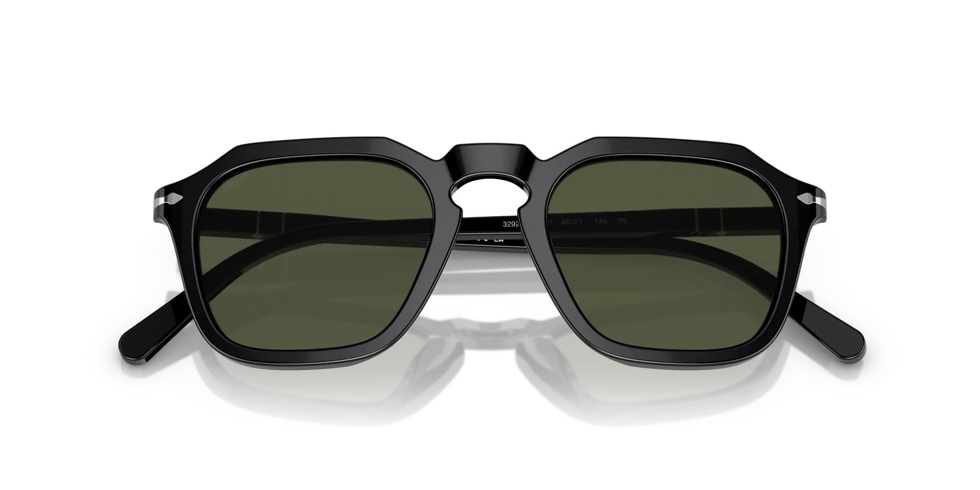 Persol PO3292S 95/31 Occhiali da sole Acetato Nero Verde Squadrata Normale - immagine 2