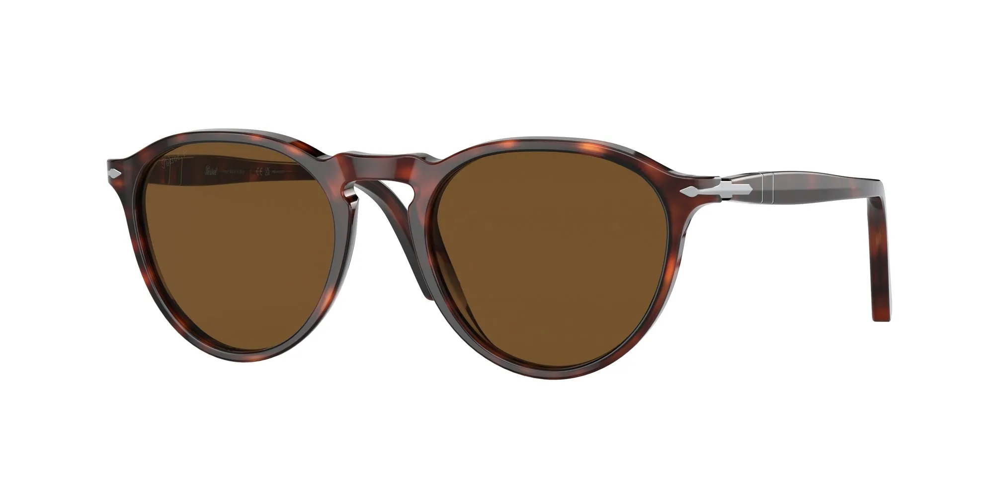 Persol PO3286S 24/57 Occhiali da sole Acetato Tartaruga Marrone Pantos Polarizzata - immagine 1