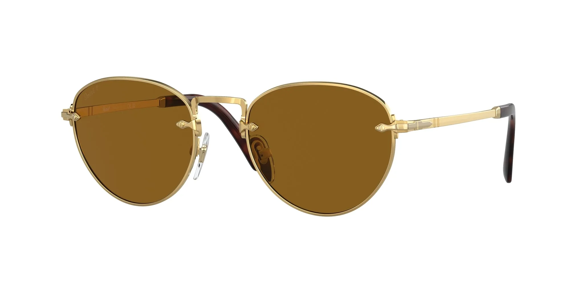 Persol PO2491S 114233 Occhiali da sole Plastica Oro Marrone Pantos Normale - immagine 1