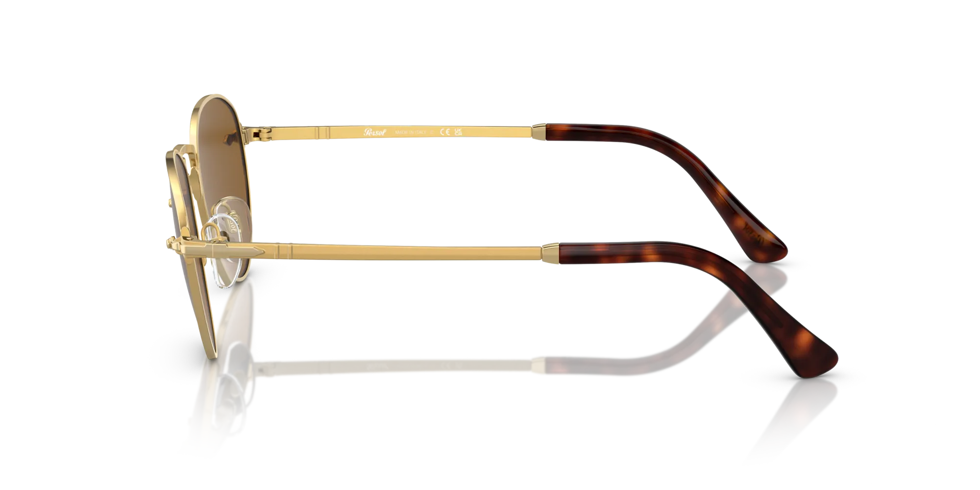 Persol PO2491S 114233 Occhiali da sole Plastica Oro Marrone Pantos Normale - immagine 4