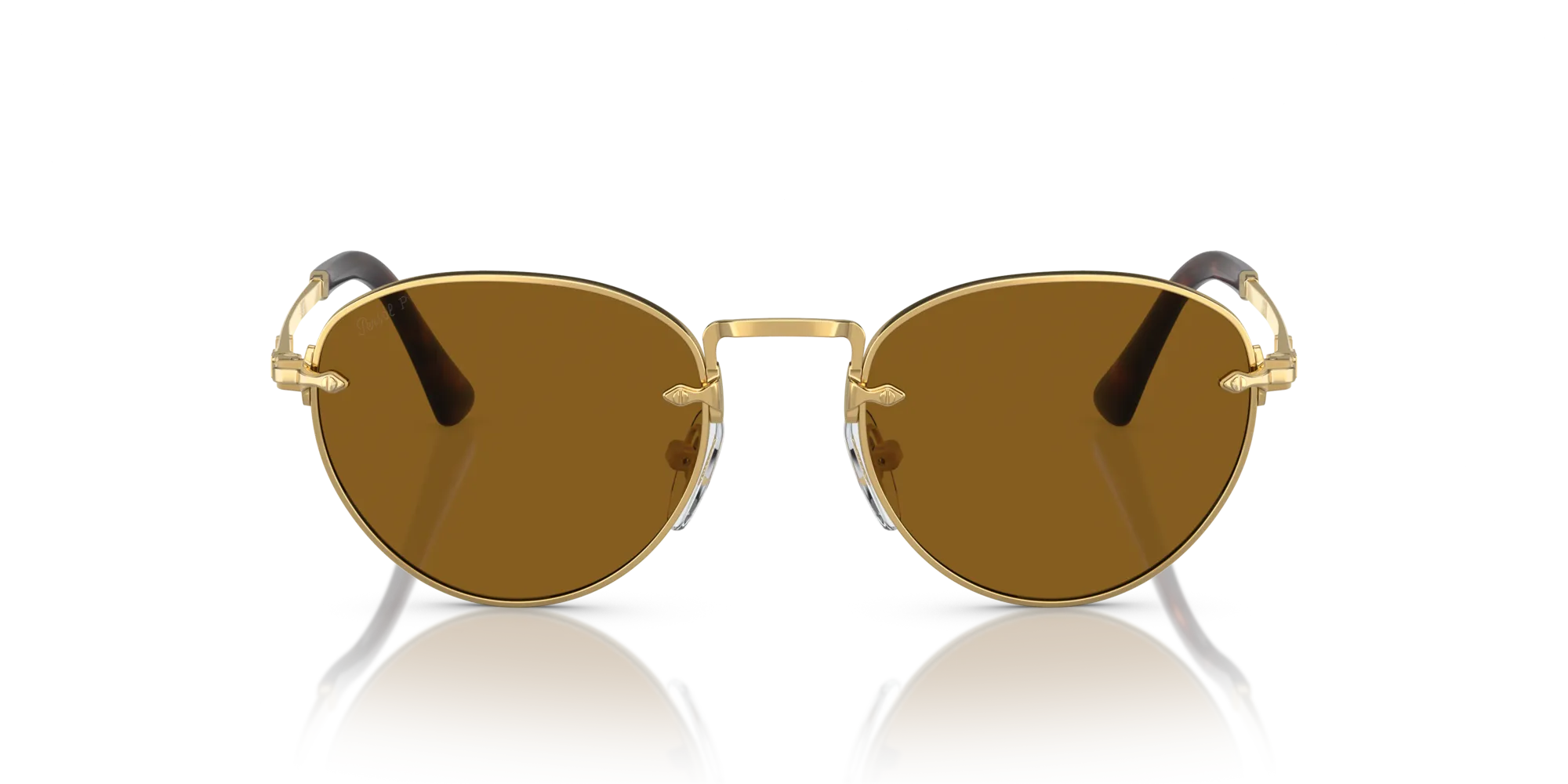 Persol PO2491S 114233 Occhiali da sole Plastica Oro Marrone Pantos Normale - immagine 3