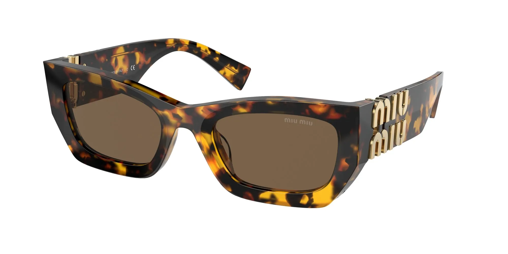 Miu Miu MU 09WS VAU06B Occhiali da sole Acetato Tartaruga Marrone Squadrata Normale - immagine 1