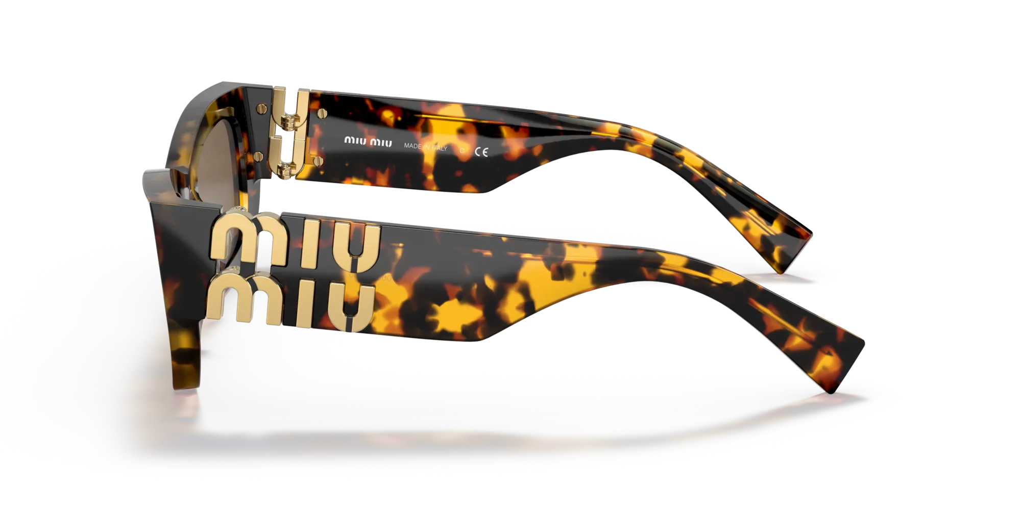 Miu Miu MU 09WS VAU06B Occhiali da sole Acetato Tartaruga Marrone Squadrata Normale - immagine 4