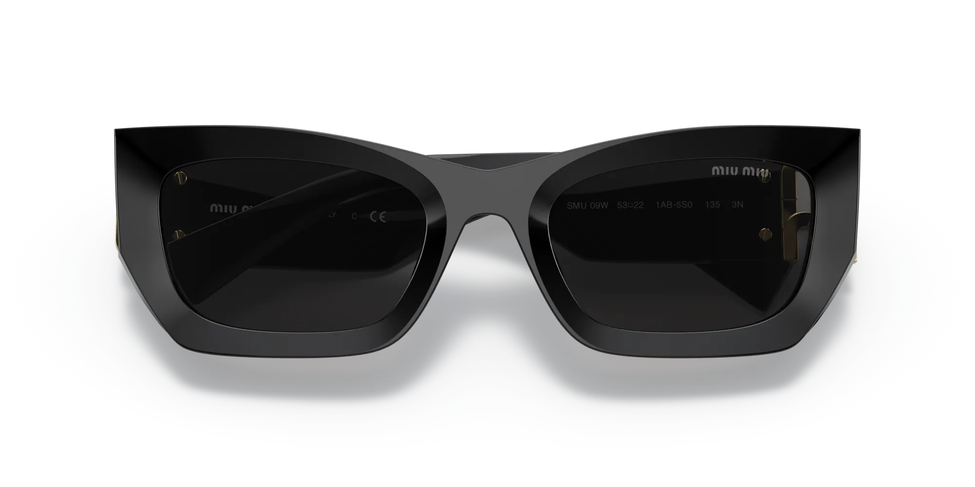 Miu Miu MU 09WS 1AB5S0 Occhiali da sole Acetato Nero Grigio Squadrata Normale - immagine 2