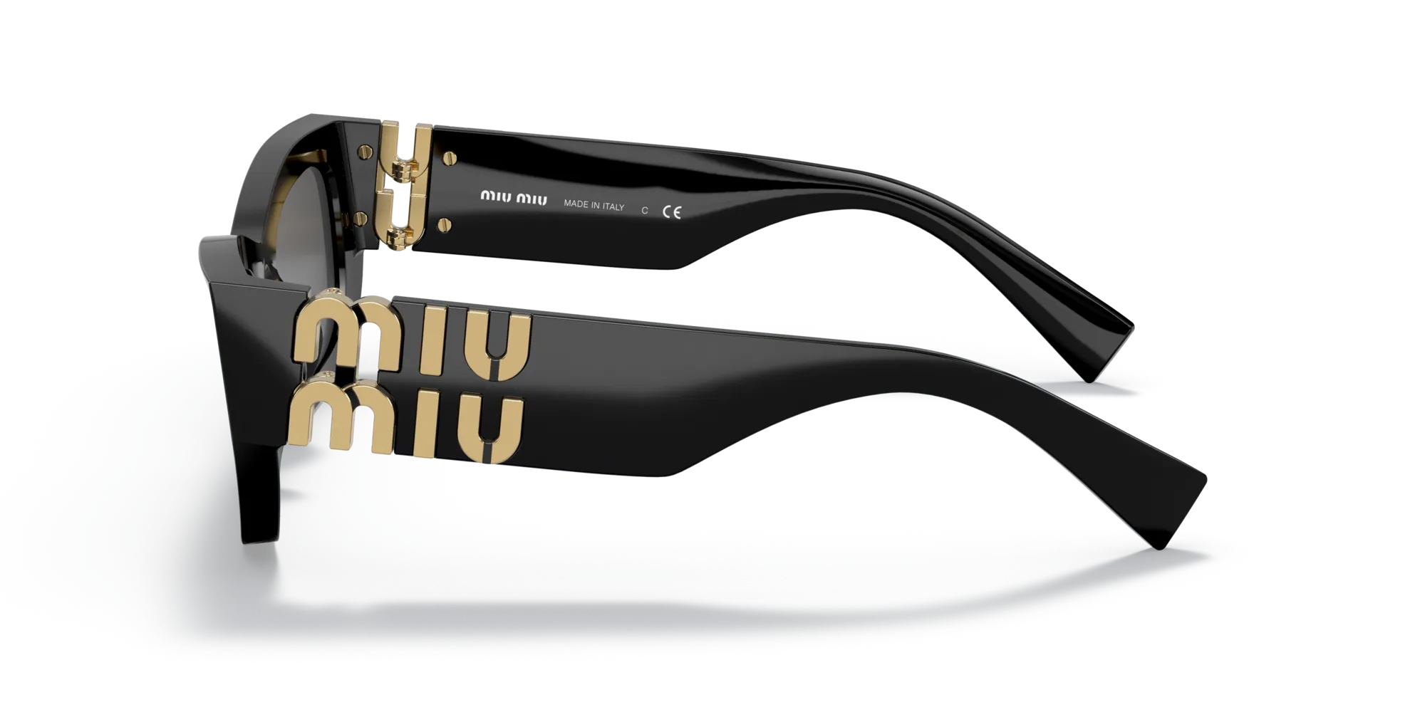 Miu Miu MU 09WS 1AB5S0 Occhiali da sole Acetato Nero Grigio Squadrata Normale - immagine 4