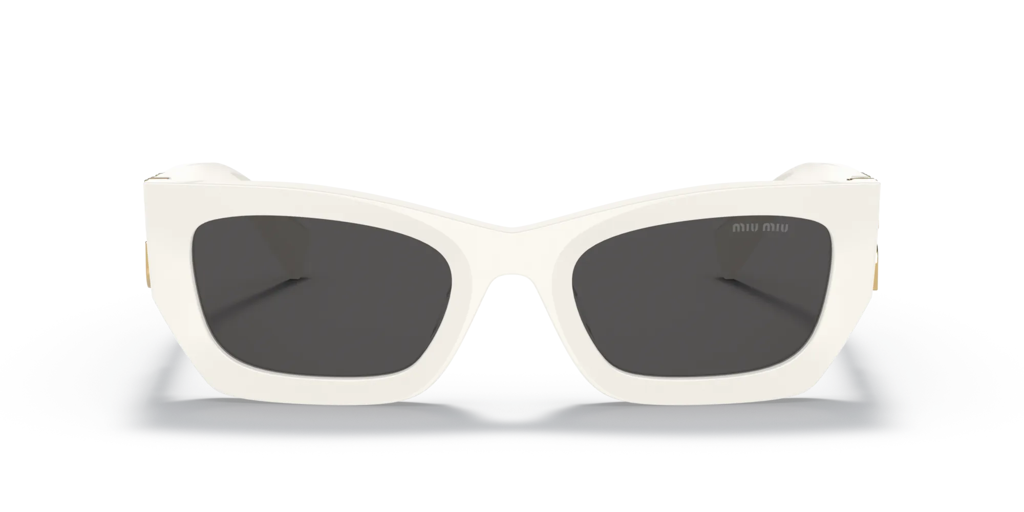Miu Miu MU 09WS 1425S0 Occhiali da sole Acetato Bianco Grigio Squadrata Normale - immagine 3