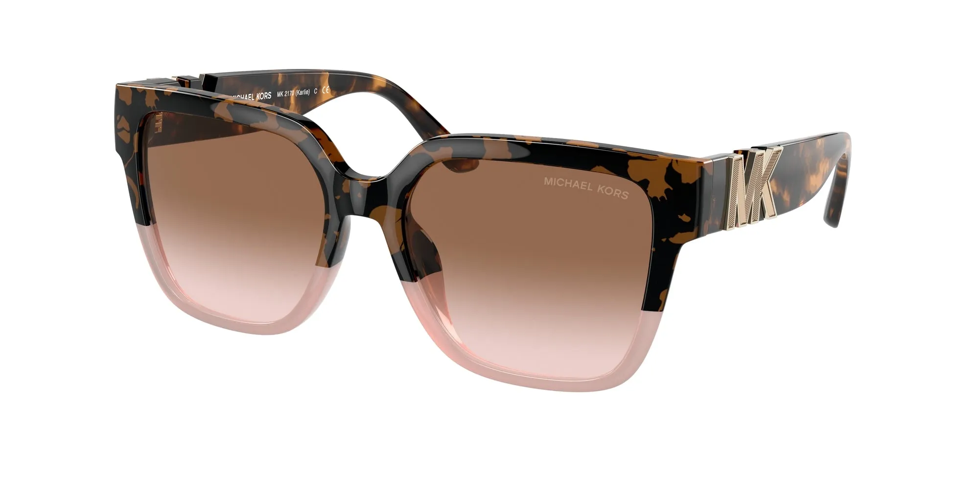 Michael Kors MK2170U KARLIE 390913 Occhiali da sole Iniettato Tartaruga Marrone Squadrata Normale Sfumato - immagine 1