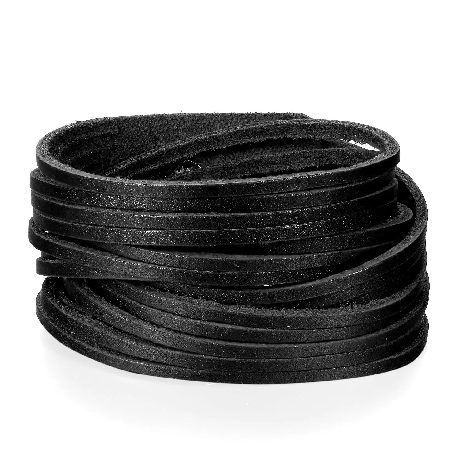 JewelryWe Bracciali da Uomo Punk Stile Hip-Hop Multifili in Pelle Colore Marrone Regolabile - immagine 2