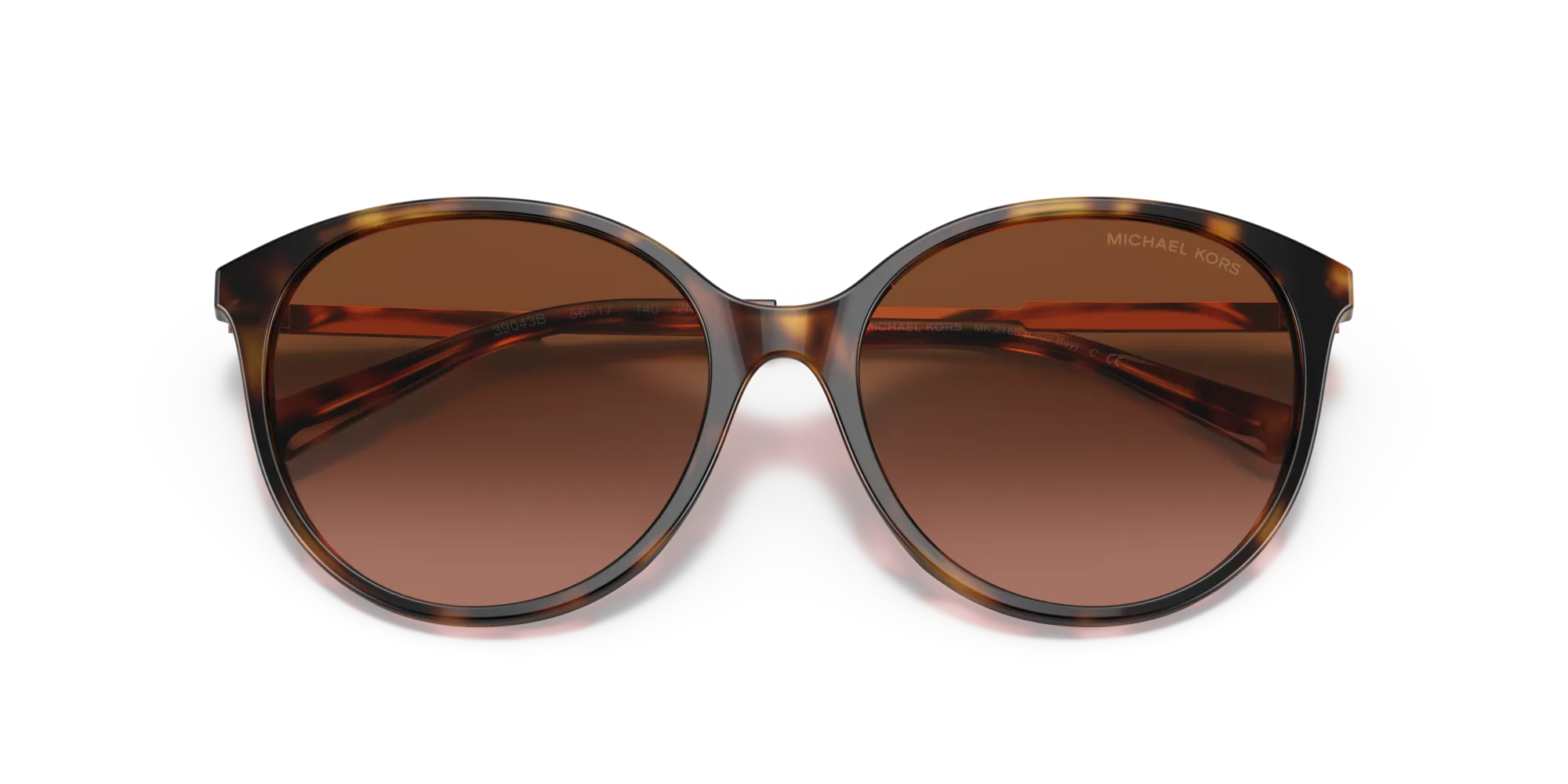 Michael Kors MK2168 CRUZ BAY 39043B Occhiali da sole Acetato Tartaruga Marrone Rotonda Normale Sfumato - immagine 2