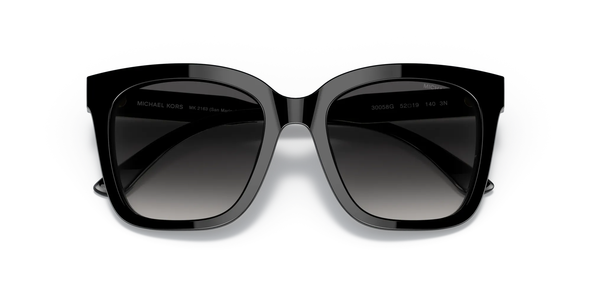Michael Kors MK2163 SAN MARINO 30058G Occhiali da sole Acetato Nero Grigio Squadrata Normale Sfumato - immagine 2