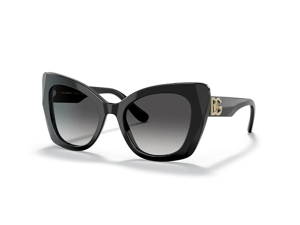Dolce & Gabbana DG4405 501/8G Occhiali da sole Acetato Nero Grigio Farfalla Normale Sfumato - immagine 1