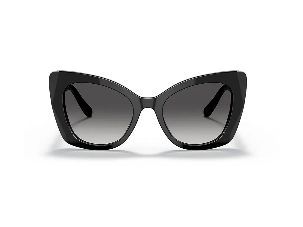 Dolce & Gabbana DG4405 501/8G Occhiali da sole Acetato Nero Grigio Farfalla Normale Sfumato - immagine 2