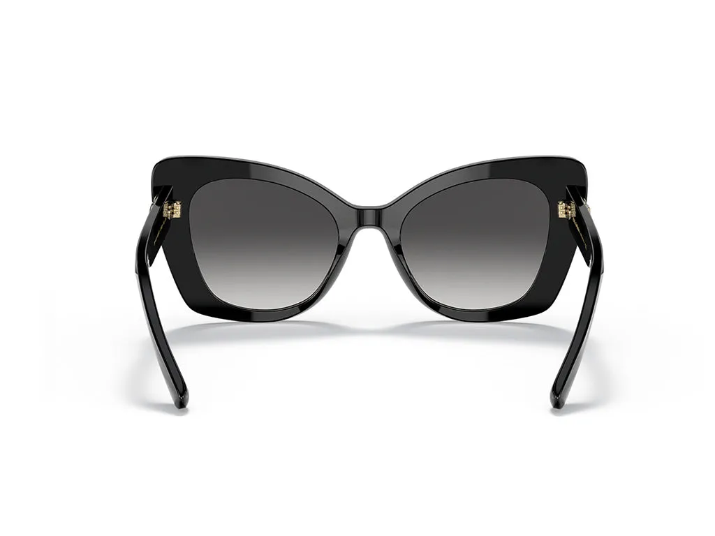 Dolce & Gabbana DG4405 501/8G Occhiali da sole Acetato Nero Grigio Farfalla Normale Sfumato - immagine 4