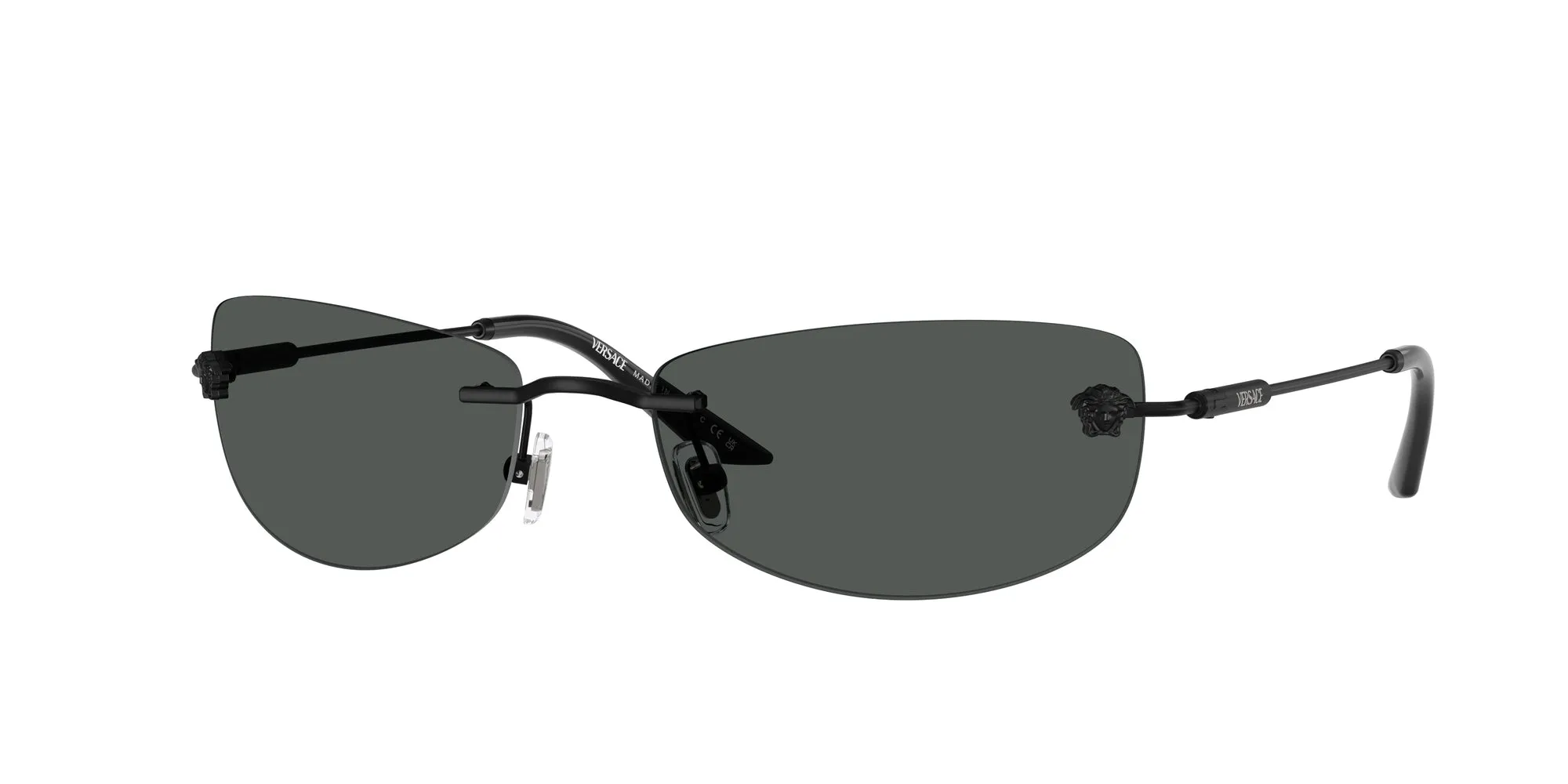 Versace VE2279 143687 Occhiali da sole Metallo Nero Grigio Geometrica Normale - immagine 1
