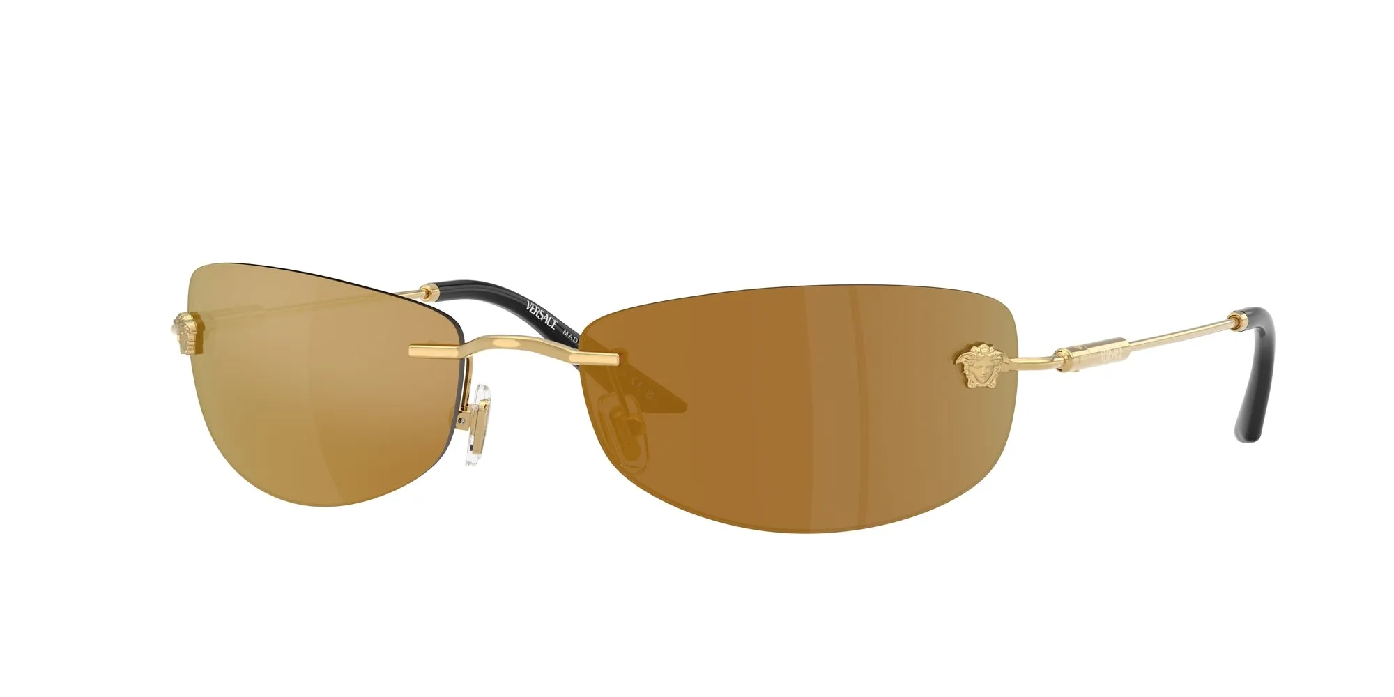 Versace VE2279 10027I Occhiali da sole Metallo Oro Geometrica Normale - immagine 1