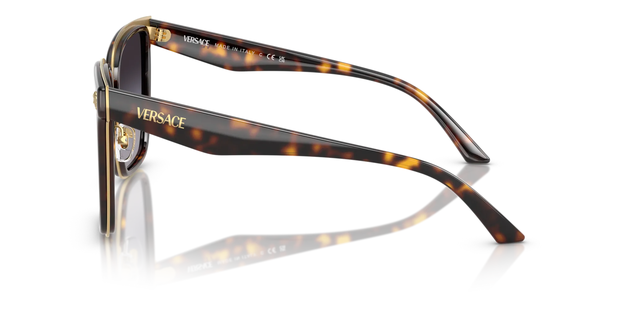 Versace VE2278D 108/8G Occhiali da sole Metallo Tartaruga Grigio Farfalla Normale Sfumato - immagine 4