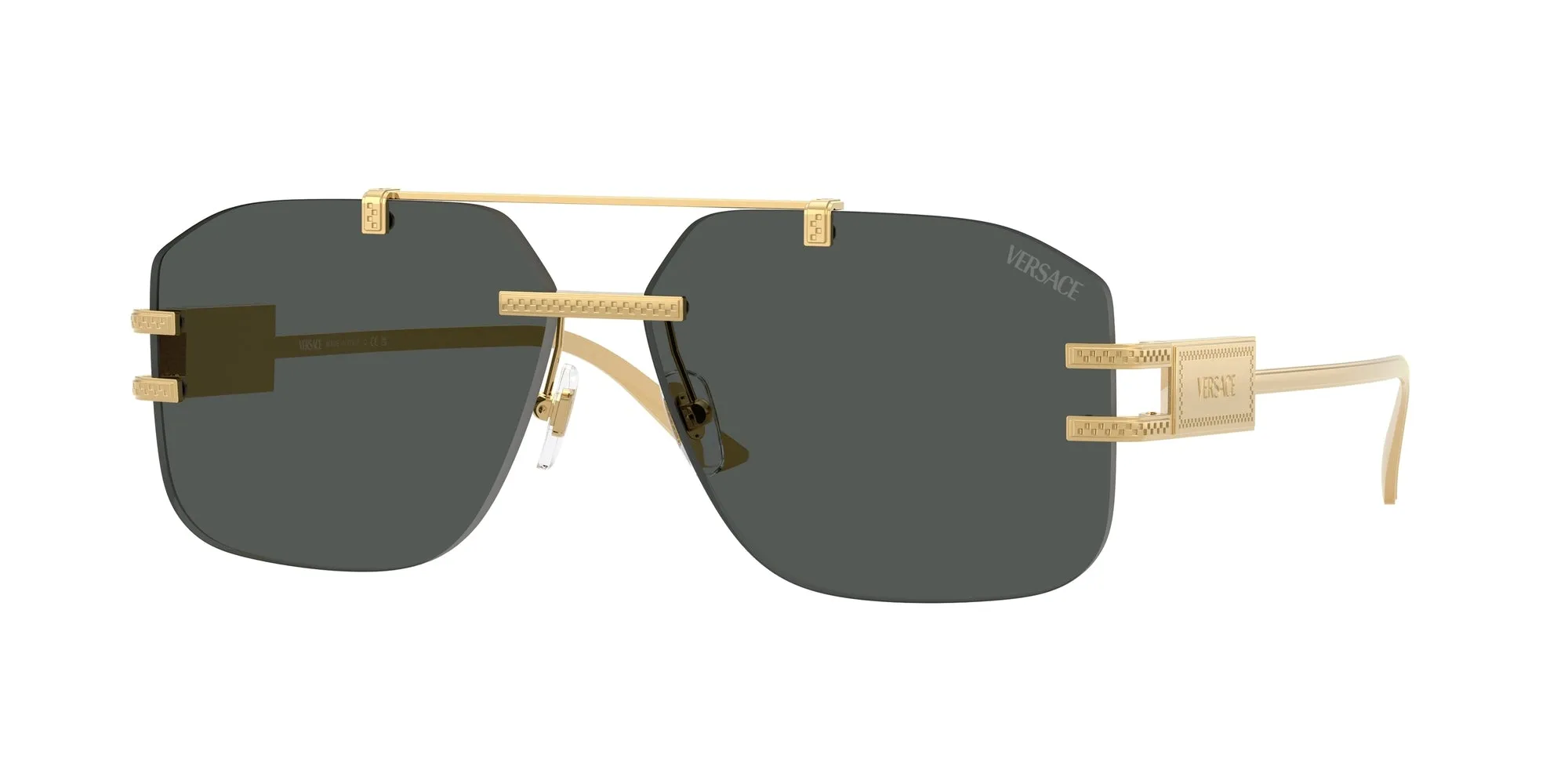 Versace VE2275 100287 Occhiali da sole Metallo Oro Grigio Squadrata Normale - immagine 1
