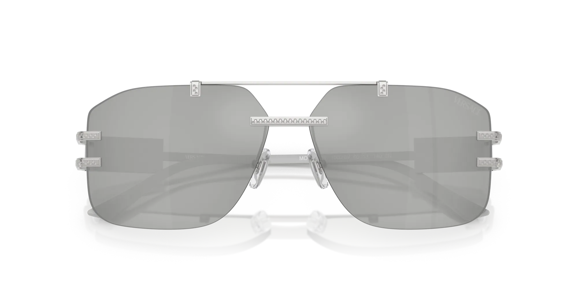 Versace VE2275 10008V Occhiali da sole Metallo Argento Argento Squadrata Specchiate - immagine 2