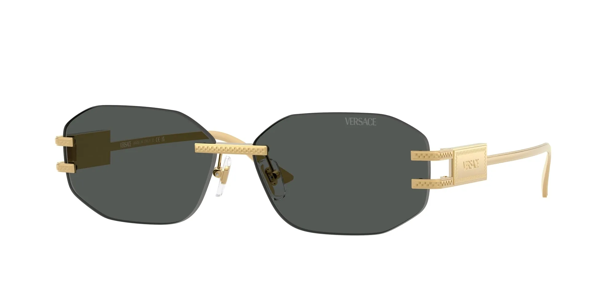 Versace VE2274 100287 Occhiali da sole Metallo Oro Grigio Geometrica Normale - immagine 1