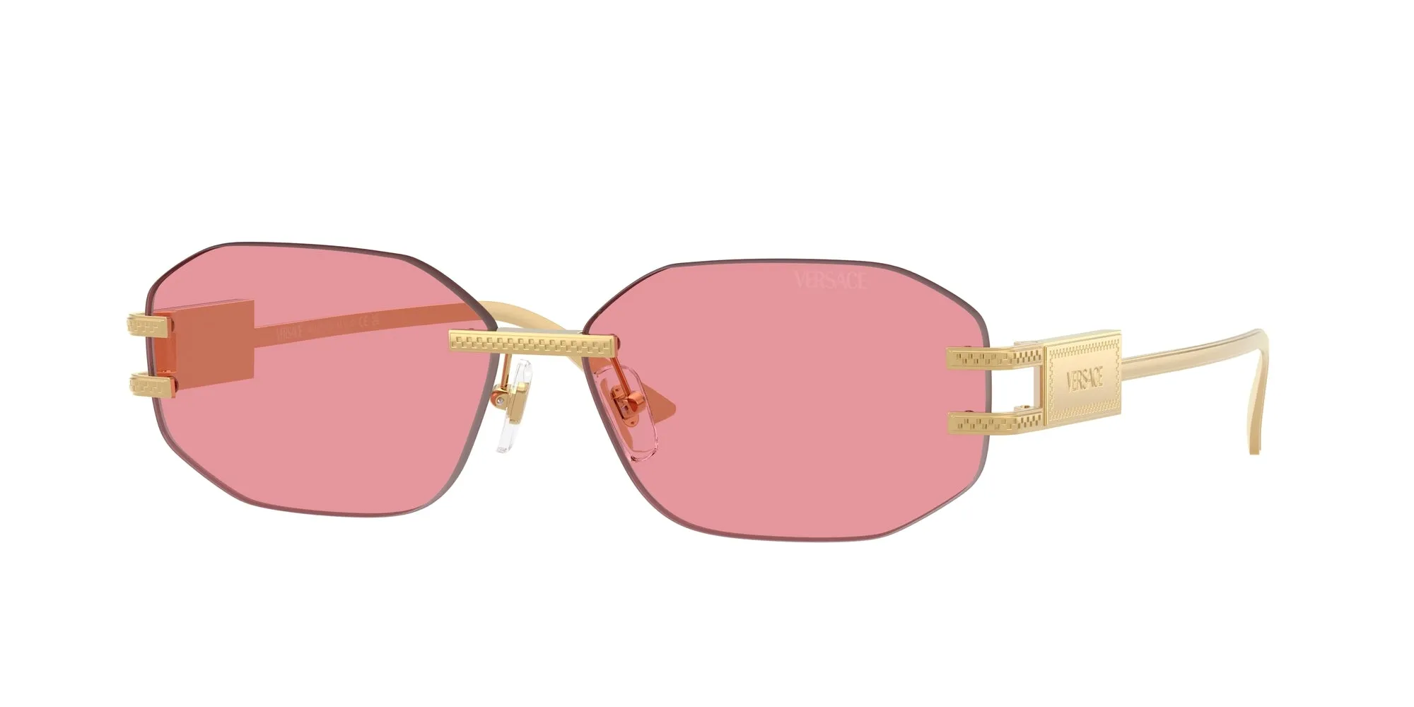 Versace VE2274 100284 Occhiali da sole Metallo Oro Rosa Geometrica Normale - immagine 1
