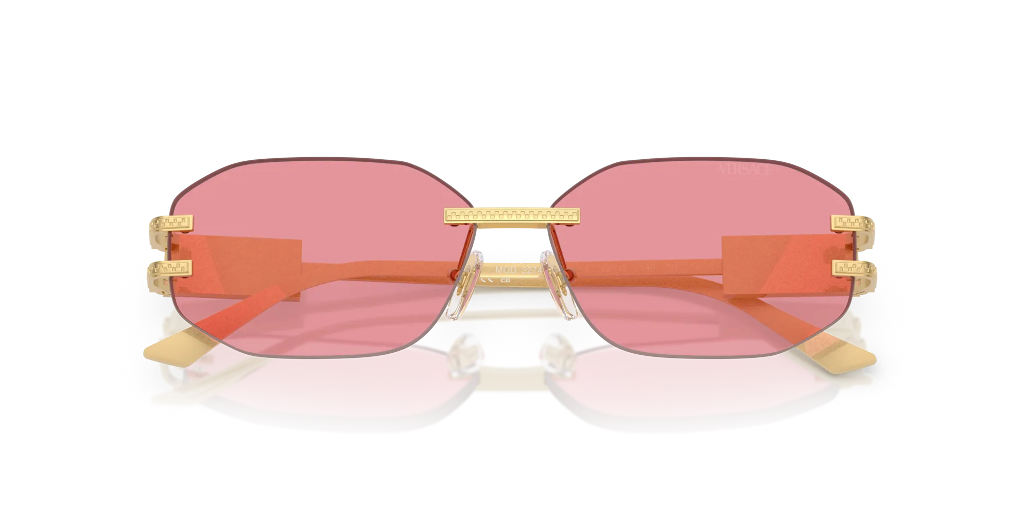 Versace VE2274 100284 Occhiali da sole Metallo Oro Rosa Geometrica Normale - immagine 2
