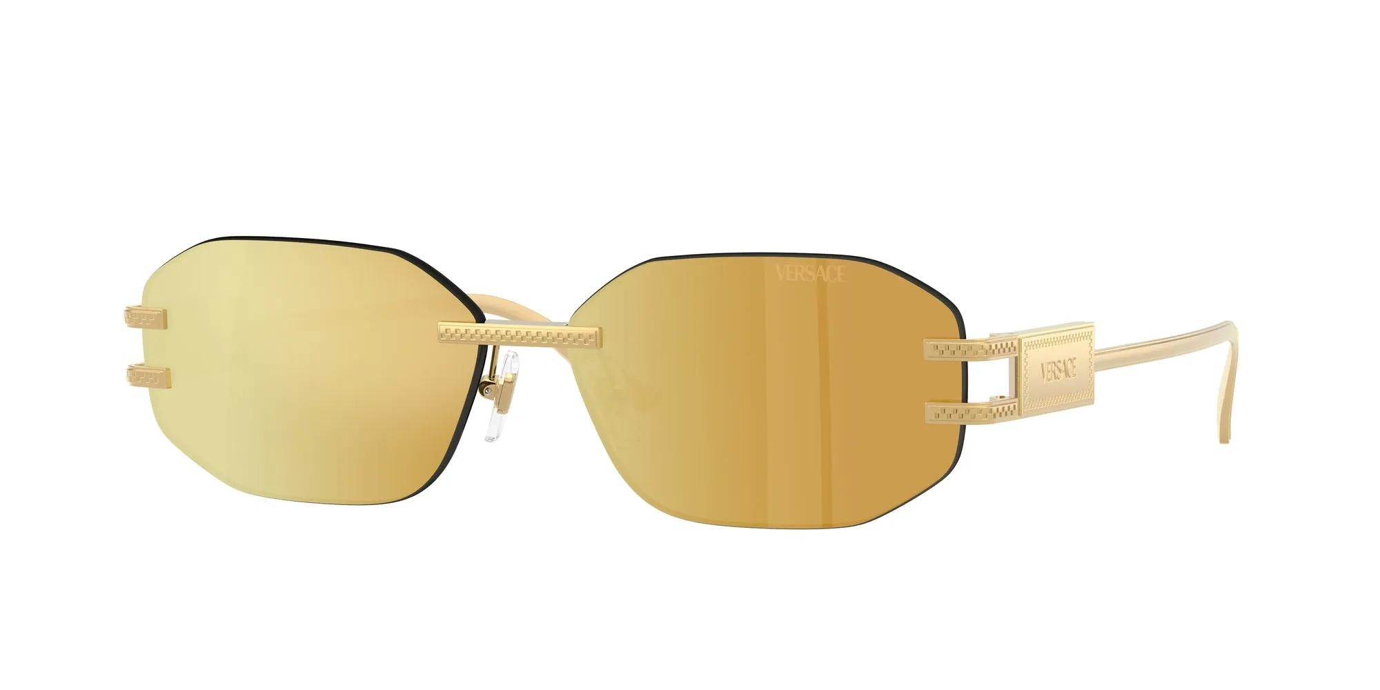 Versace VE2274 10027P Occhiali da sole Metallo Oro Marrone Geometrica Specchiate - immagine 1