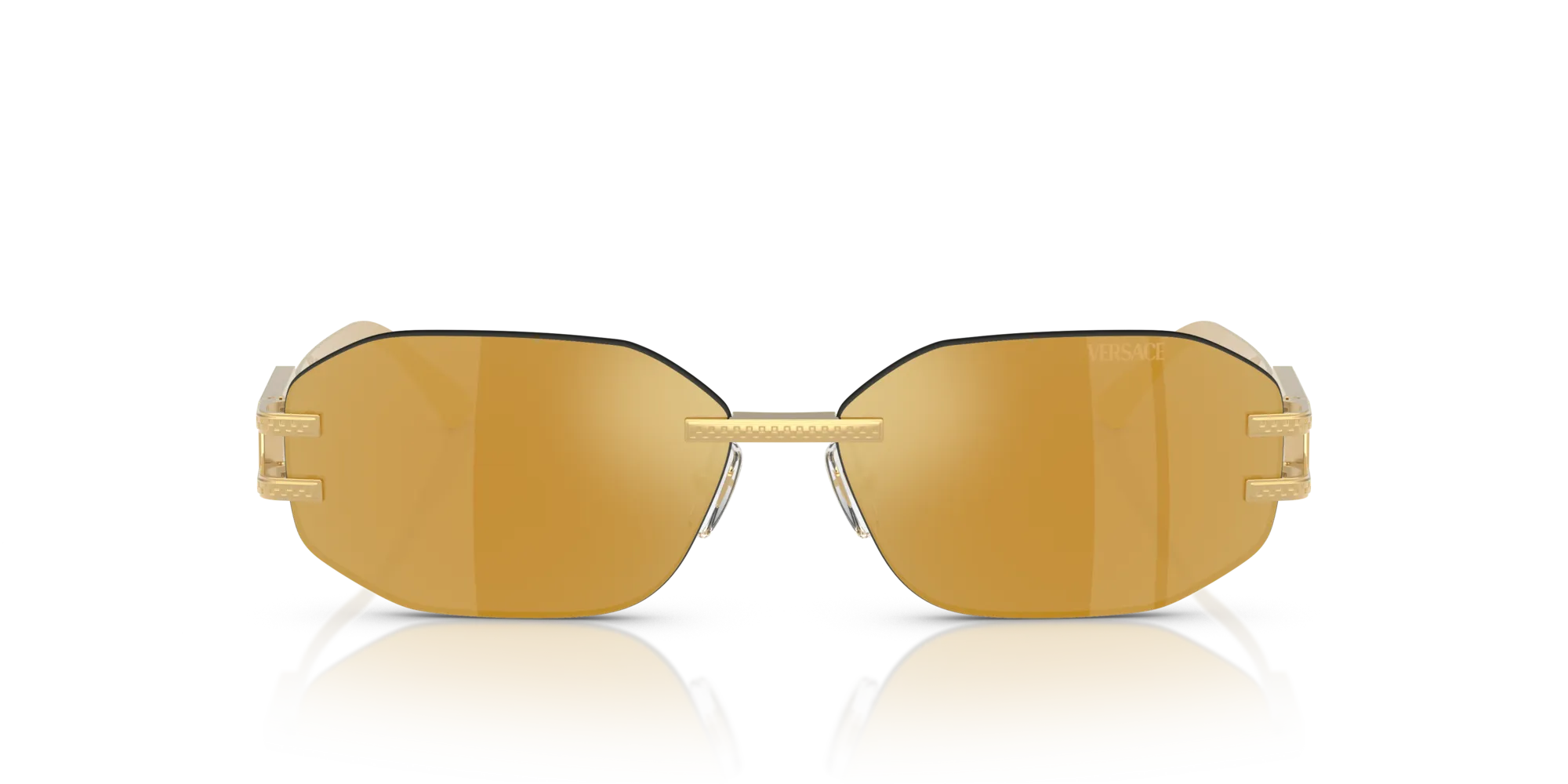 Versace VE2274 10027P Occhiali da sole Metallo Oro Marrone Geometrica Specchiate - immagine 3