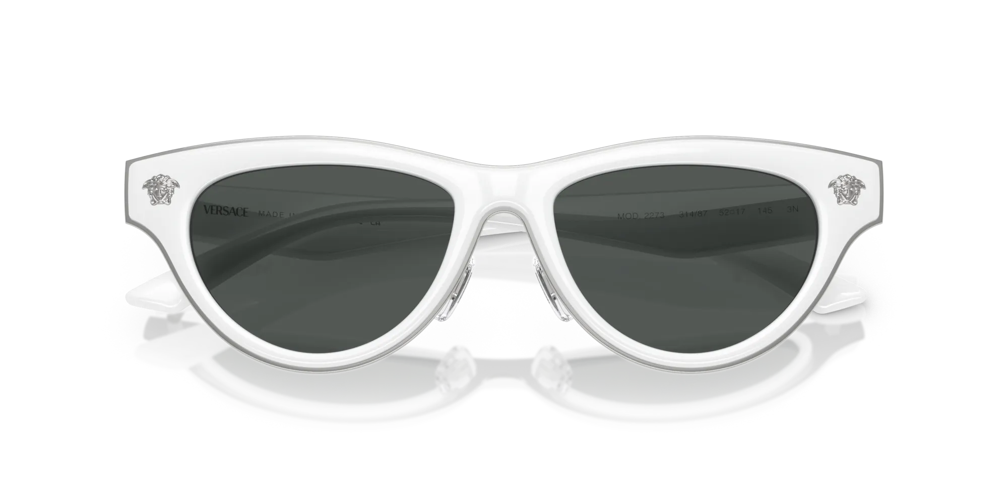 Versace VE2273 314/87 Occhiali da sole Metallo Bianco Grigio Cat Eye Normale - immagine 2