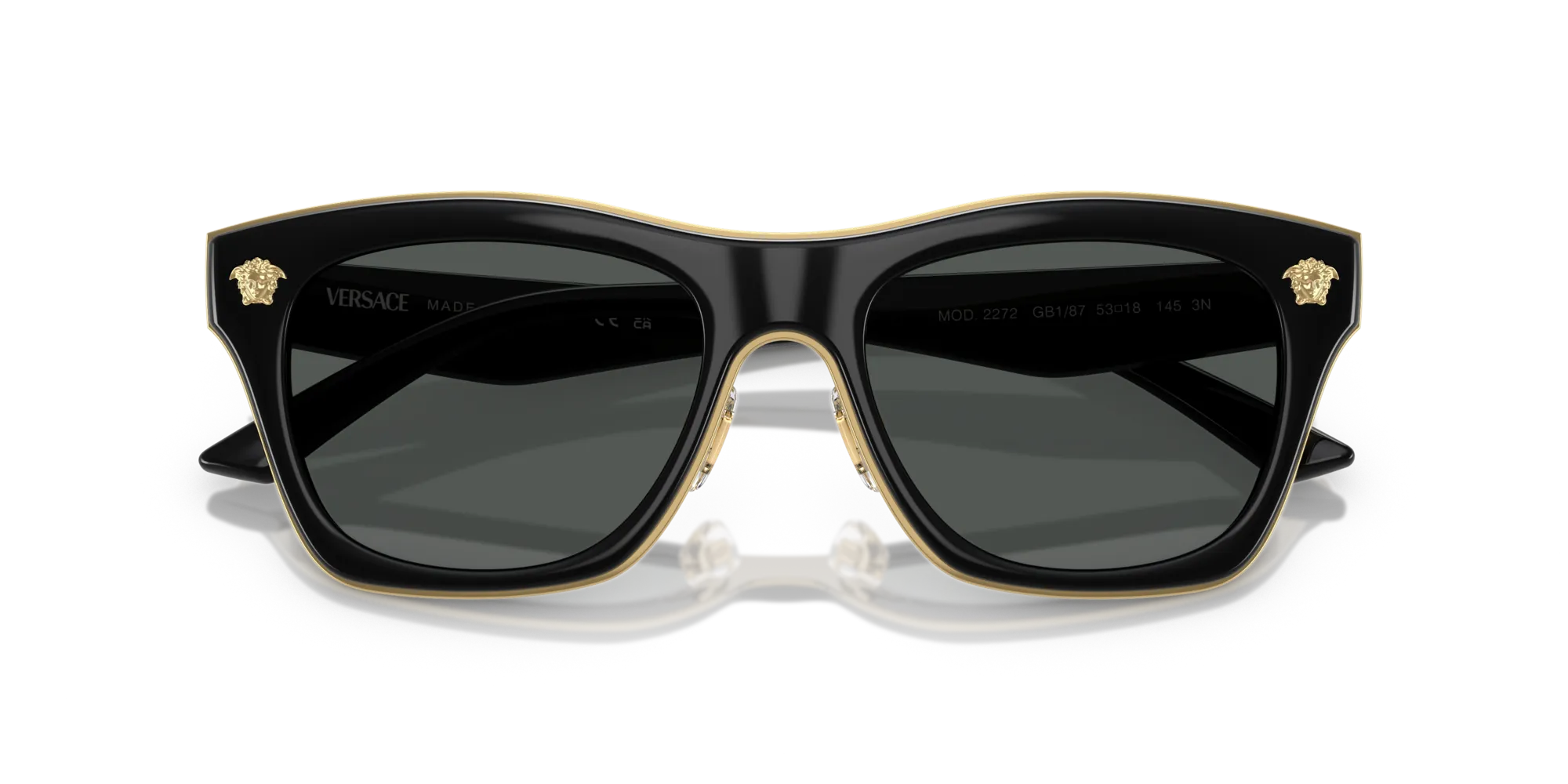 Versace VE2272 GB1/87 Occhiali da sole Metallo Nero Grigio Squadrata Normale - immagine 2