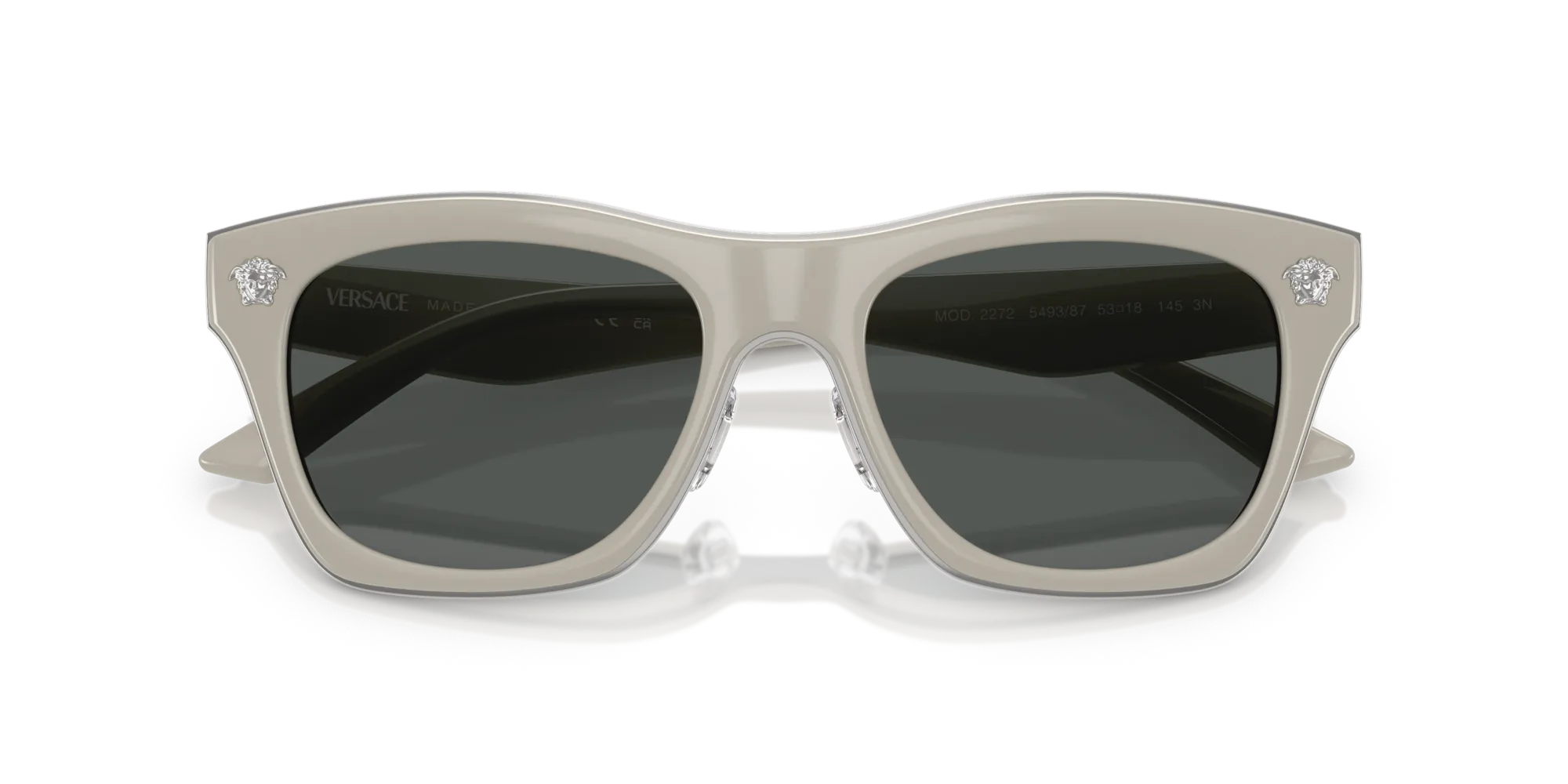 Versace VE2272 549387 Occhiali da sole Metallo Grigio Grigio Squadrata Normale - immagine 2
