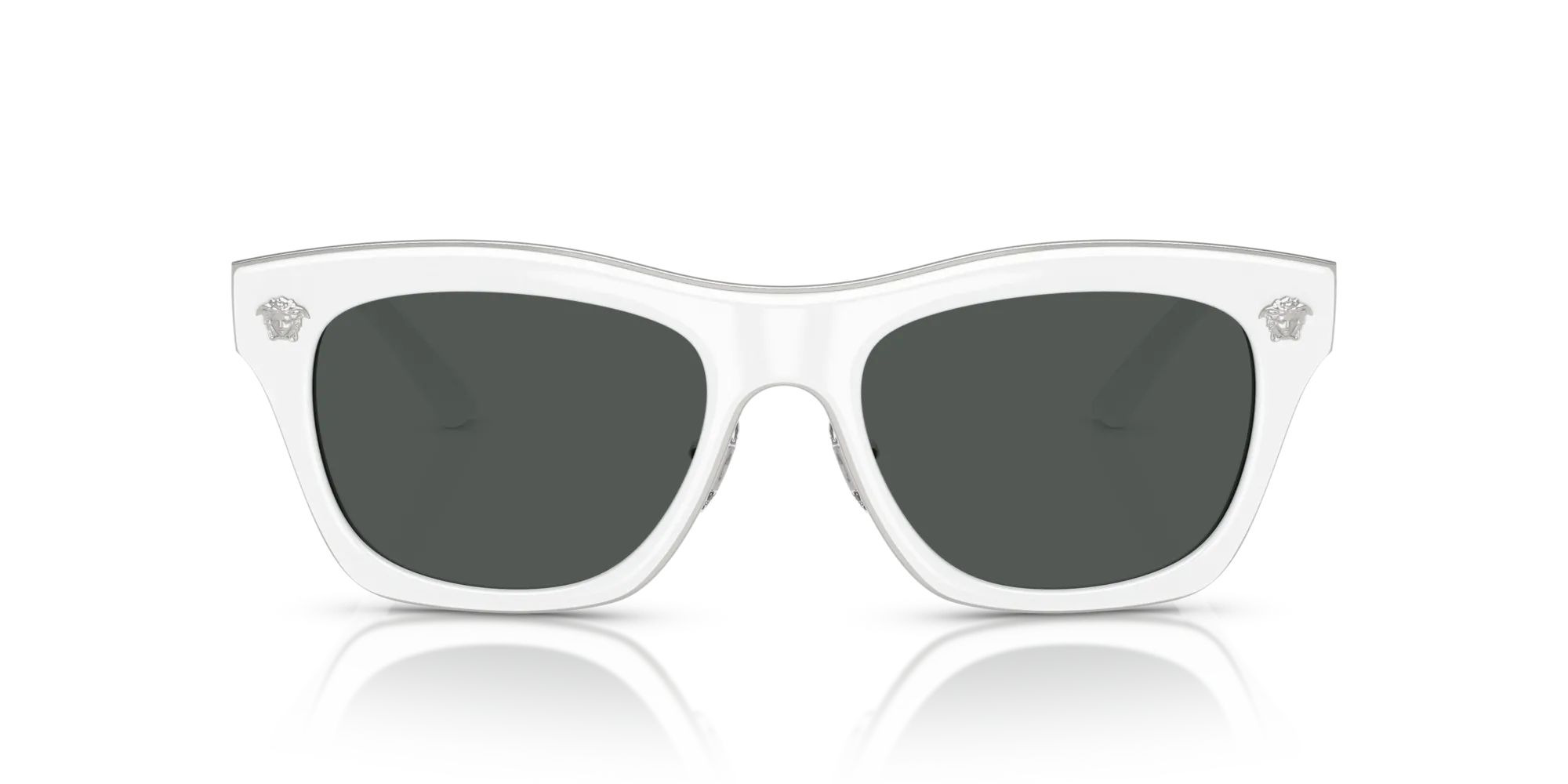 Versace VE2272 314/87 Occhiali da sole Metallo Bianco Grigio Squadrata Normale - immagine 3