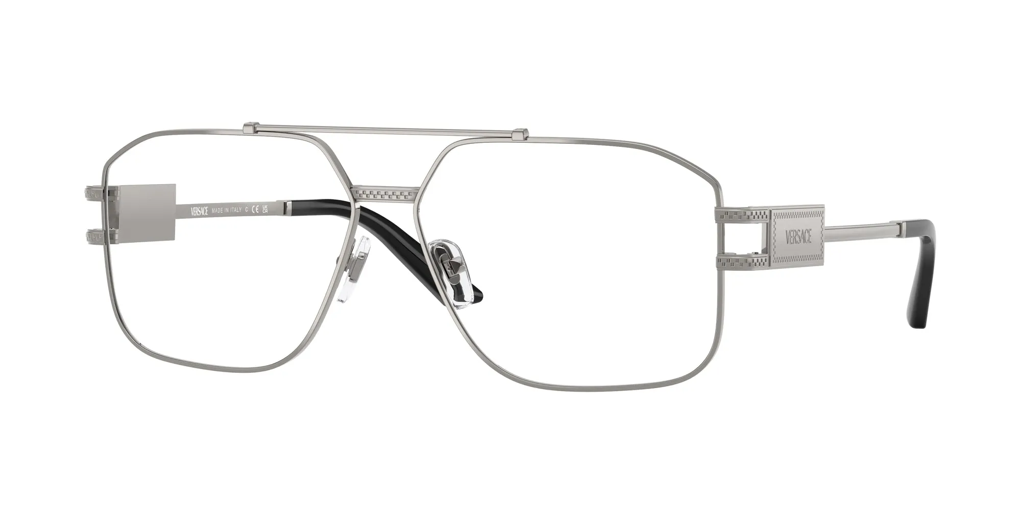 Versace VE1302 1001 Montature da vista Acciaio Grigio Squadrata Normale - immagine 1
