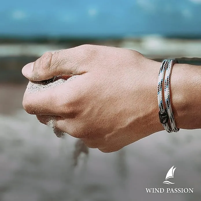 Wind Passion - Bracciale Sportivo Surfer Marinaio Lifestyle con Corda Nautica Magnetica, Idea Regalo Uomo Donna Mare Accessorio Elegante e Versatile per Ogni Occasione Estiva e Casual - immagine 4