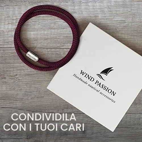 Wind Passion - Bracciale Sportivo Surfer Marinaio Lifestyle con Corda Nautica Magnetica, Idea Regalo Uomo Donna Mare Accessorio Elegante e Versatile per Ogni Occasione Estiva e Casual - immagine 6