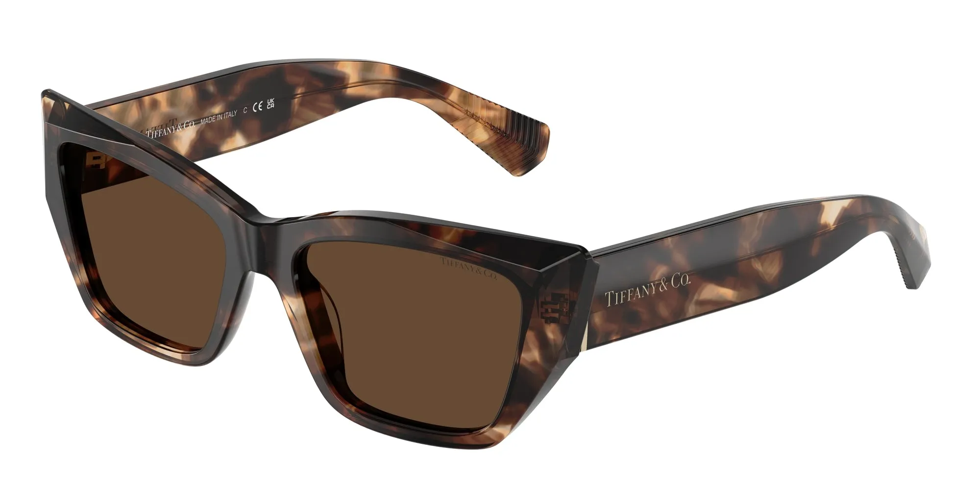 Tiffany TF4230 84213G Occhiali da sole Acetato Marrone Marrone Cat Eye Normale - immagine 1