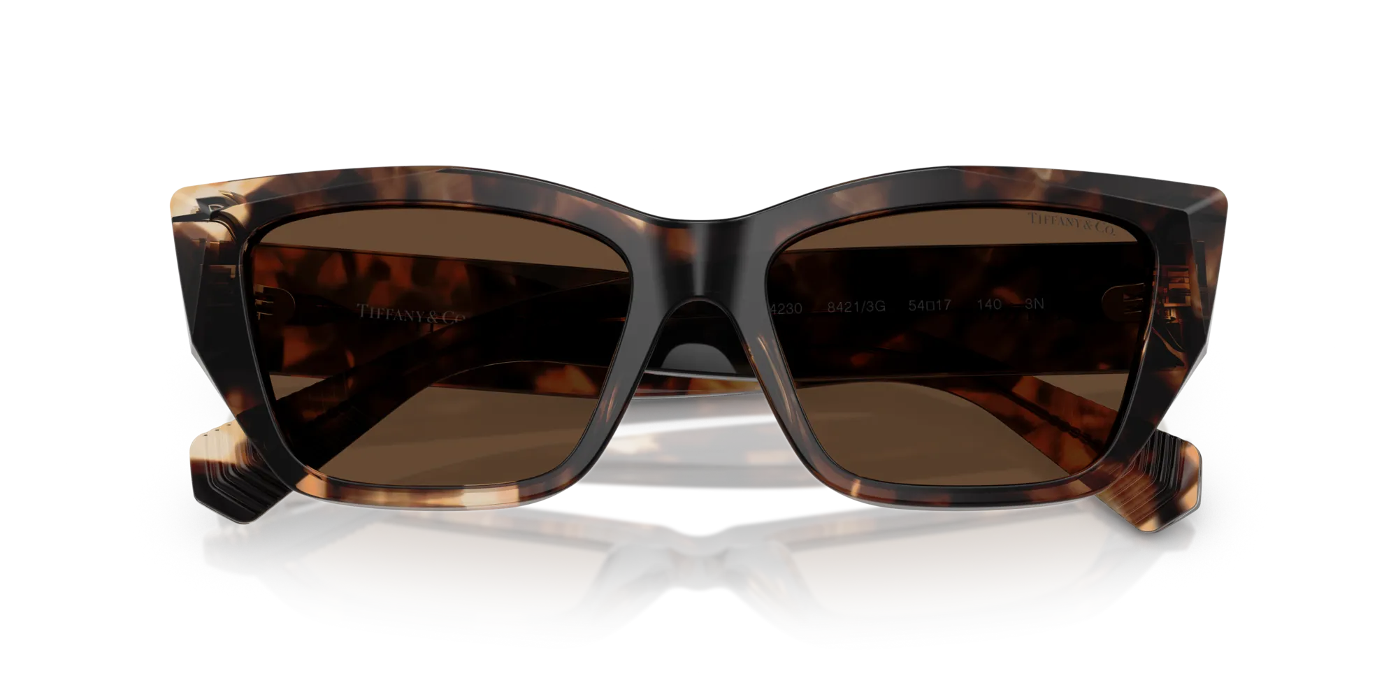 Tiffany TF4230 84213G Occhiali da sole Acetato Marrone Marrone Cat Eye Normale - immagine 2