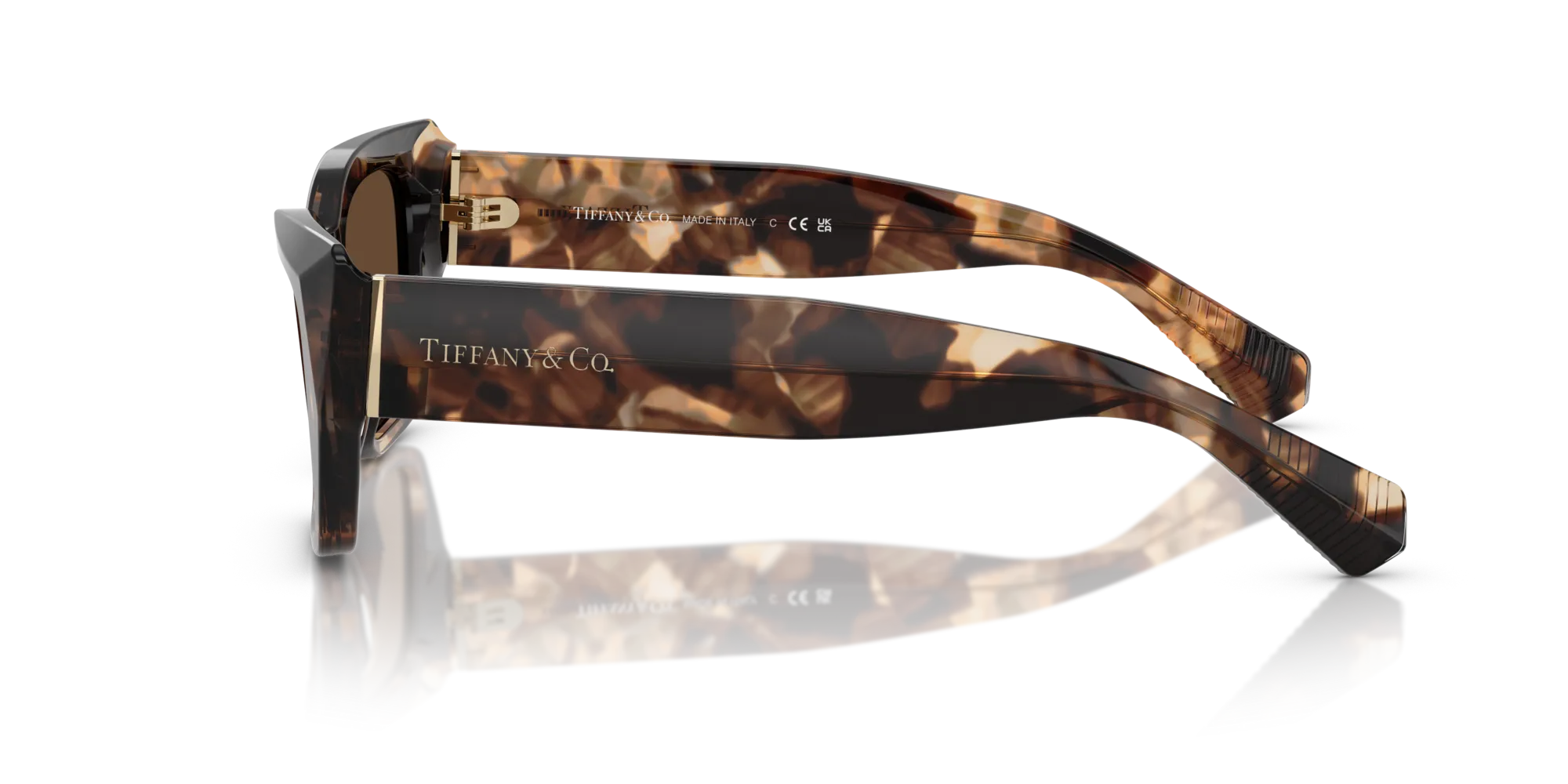 Tiffany TF4230 84213G Occhiali da sole Acetato Marrone Marrone Cat Eye Normale - immagine 4