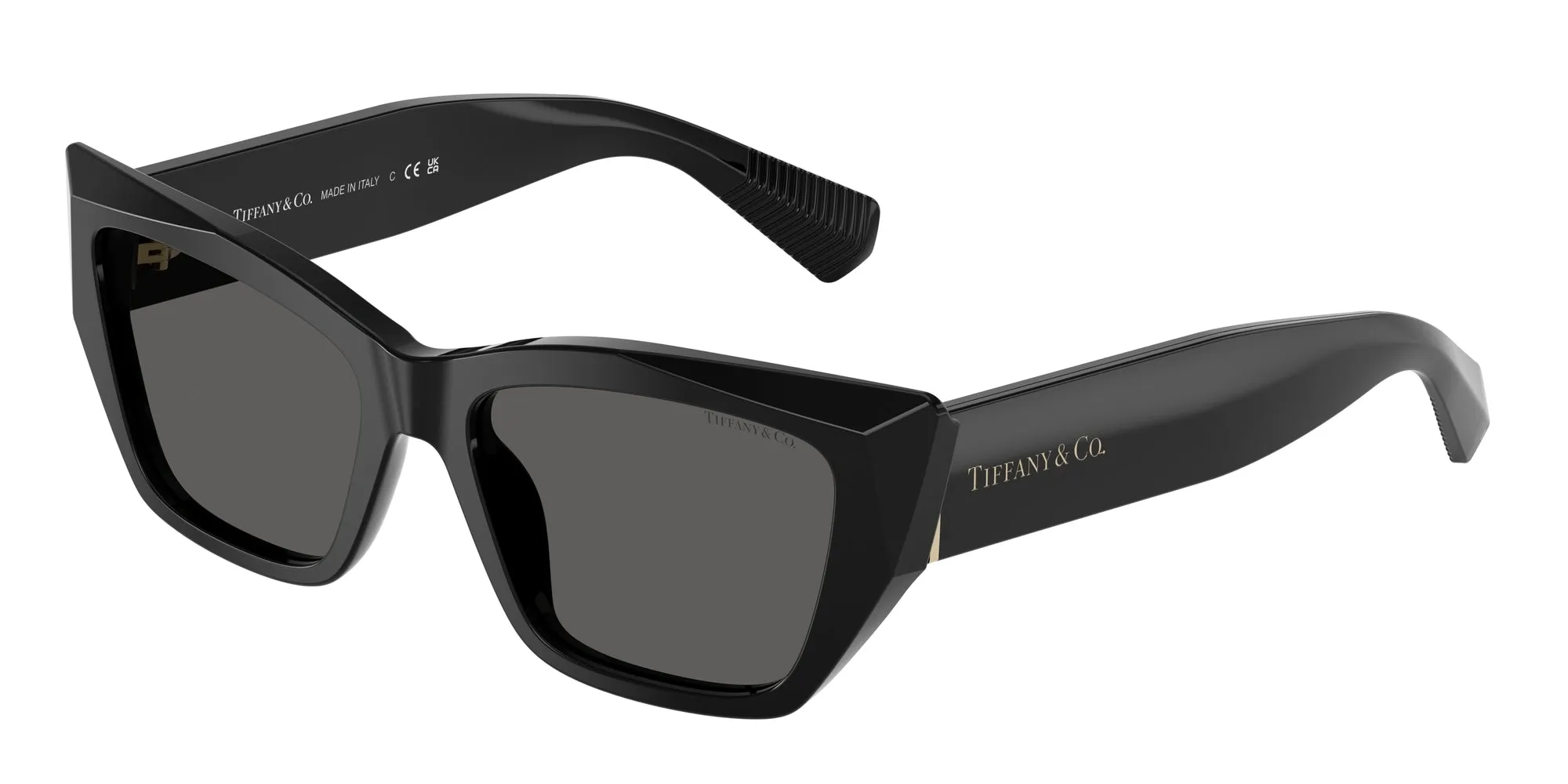 Tiffany TF4230 8001S4 Occhiali da sole Acetato Nero Grigio Cat Eye Normale - immagine 1
