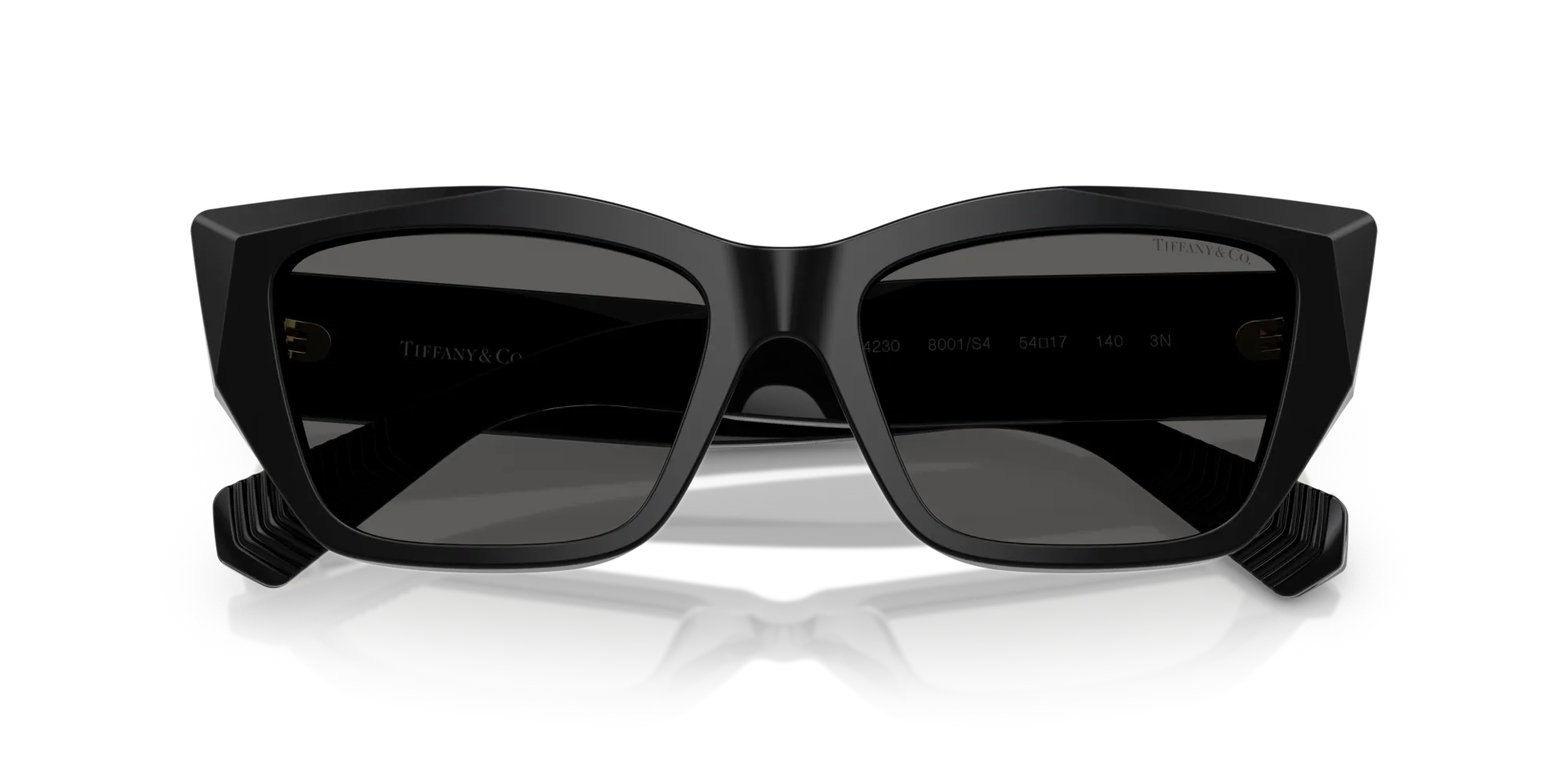 Tiffany TF4230 8001S4 Occhiali da sole Acetato Nero Grigio Cat Eye Normale - immagine 2