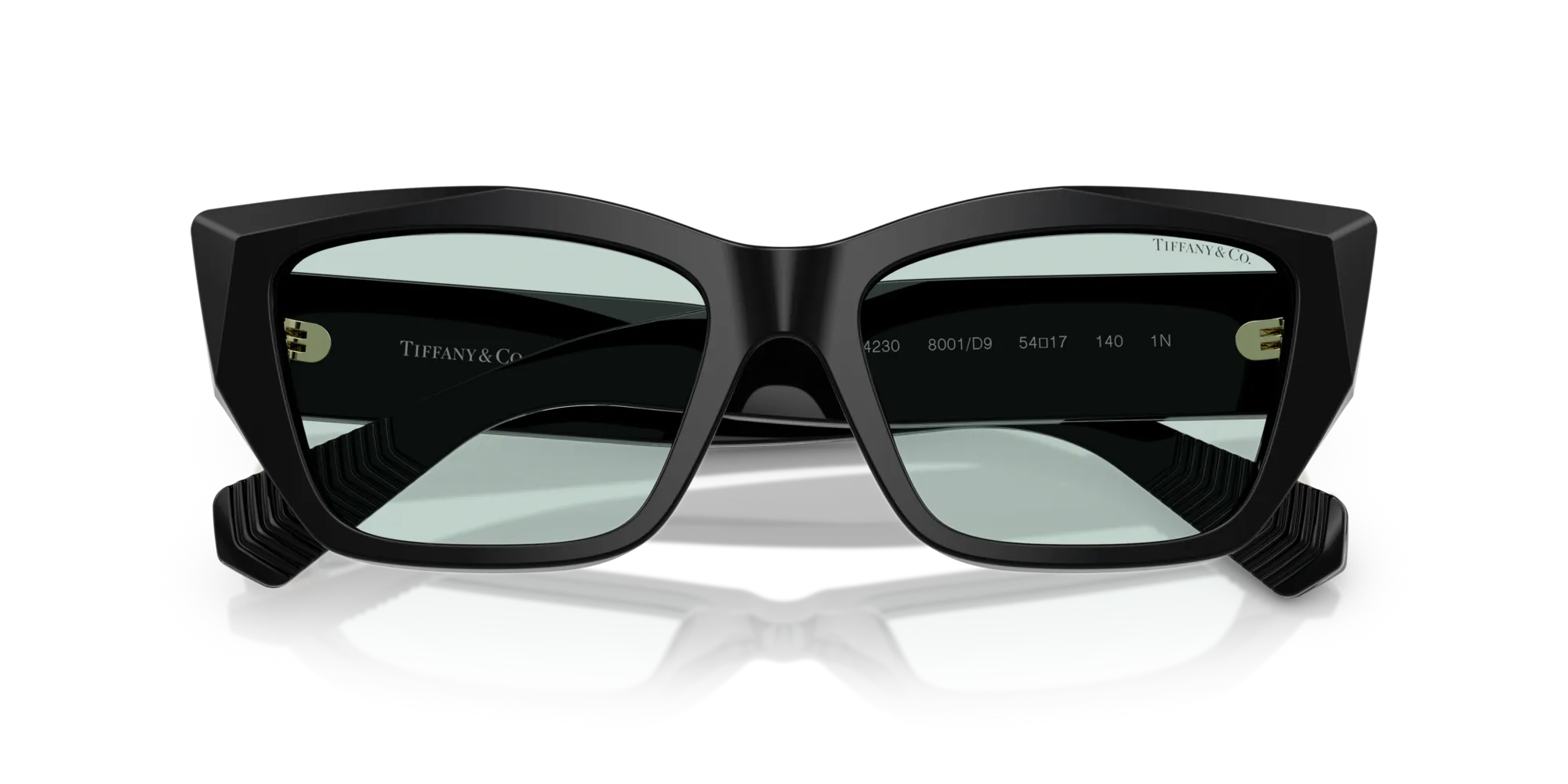 Tiffany TF4230 8001D9 Occhiali da sole Acetato Nero Blu Cat Eye Normale - immagine 2
