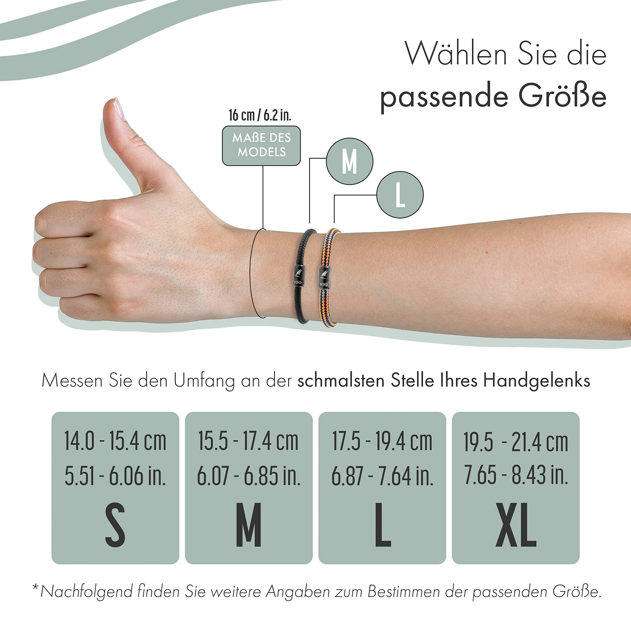 Wind Passion - Bracciale Uomo Sportivo Surfer Marinaio Lifestyle con Corda Nautica e Chiusura Magnetica | Accessorio Originale Idea Regalo Donna e Uomo Elegante mare - immagine 3