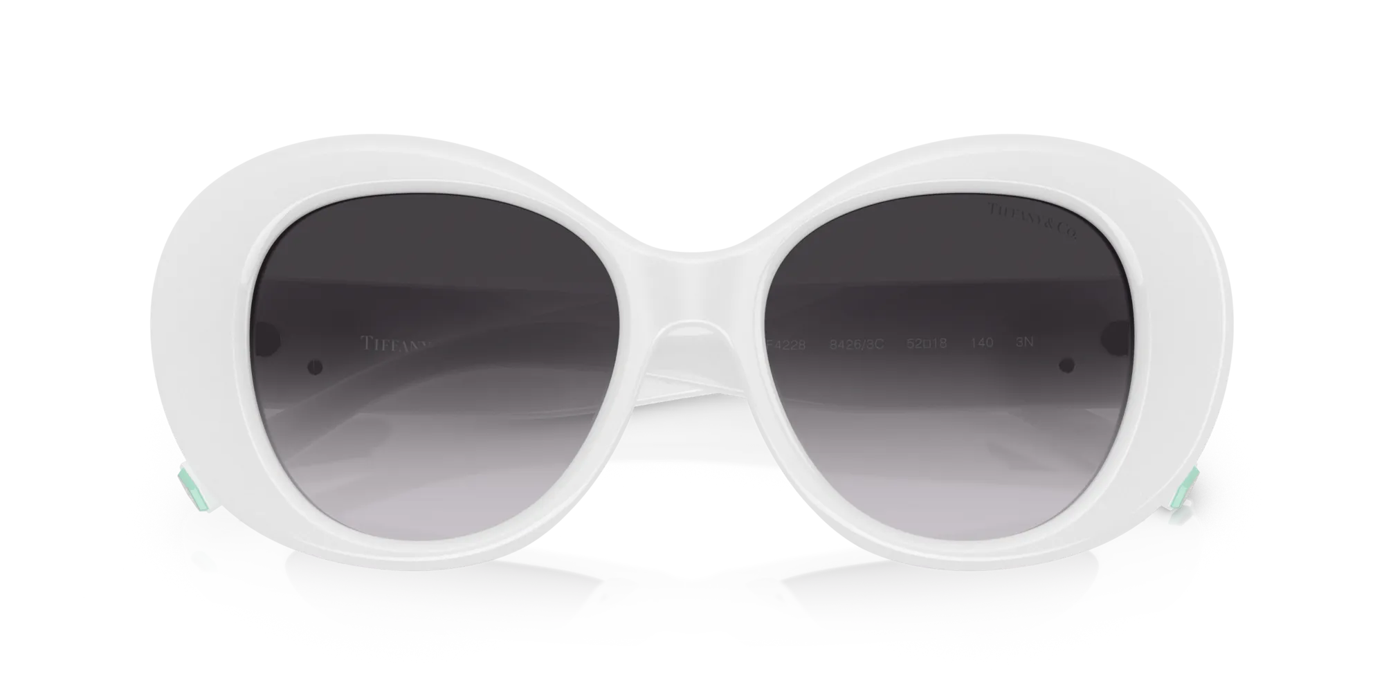 Tiffany TF4228 84263C Occhiali da sole Acetato Bianco Grigio Rotonda Normale Sfumato - immagine 2